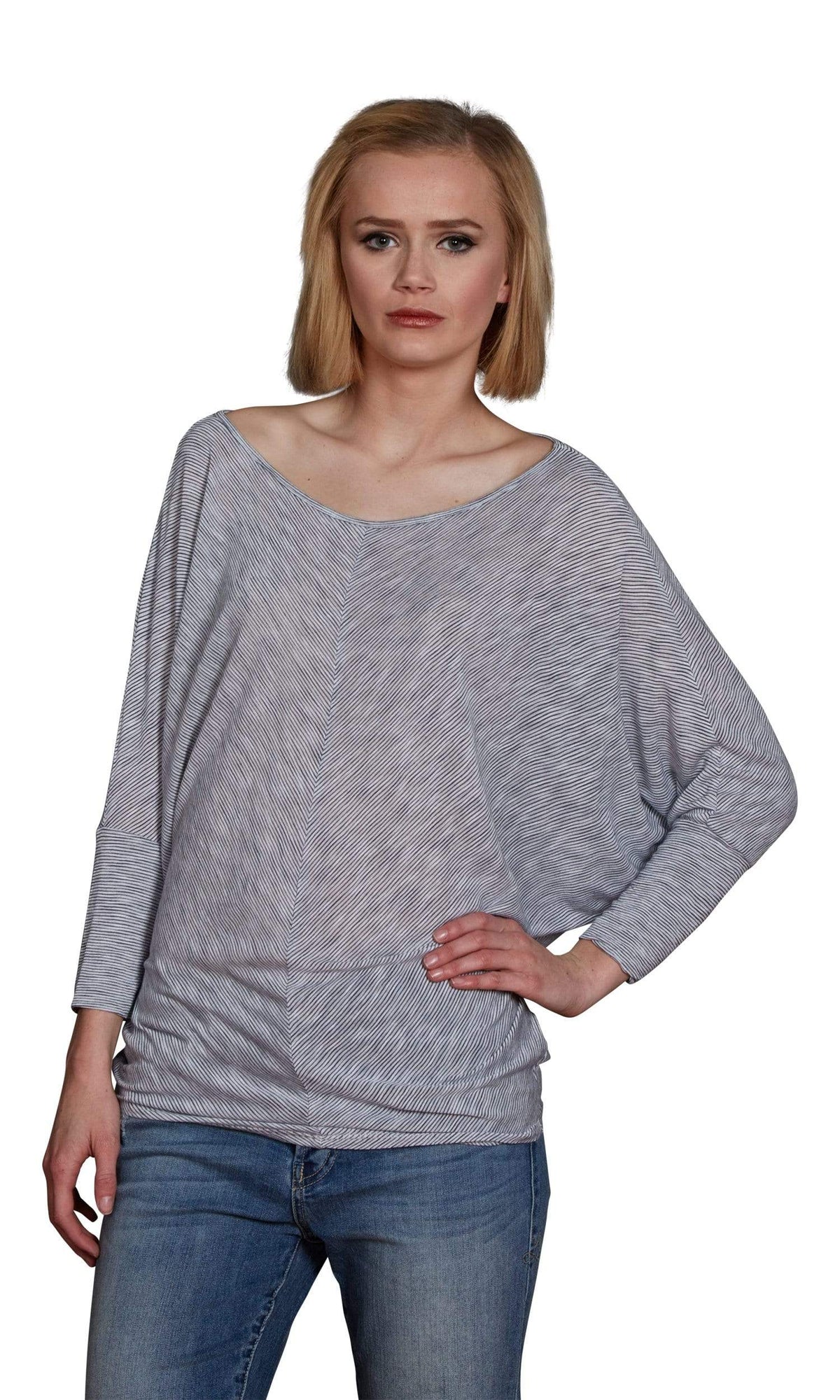 Velvet by Graham &amp; Spencer Bronx Chevron Striped Dolman Sleeve Top