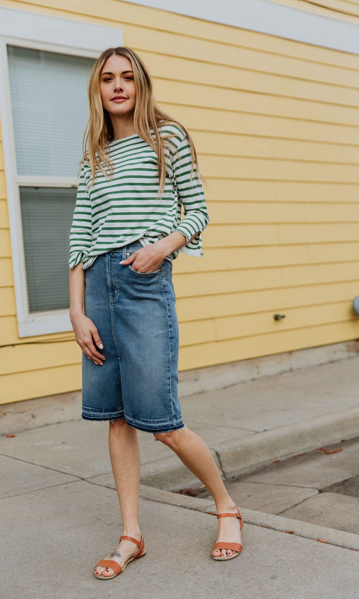 Velvet by Graham &amp; Spencer Camber Stripe Knit Distressed Boat Neck Top