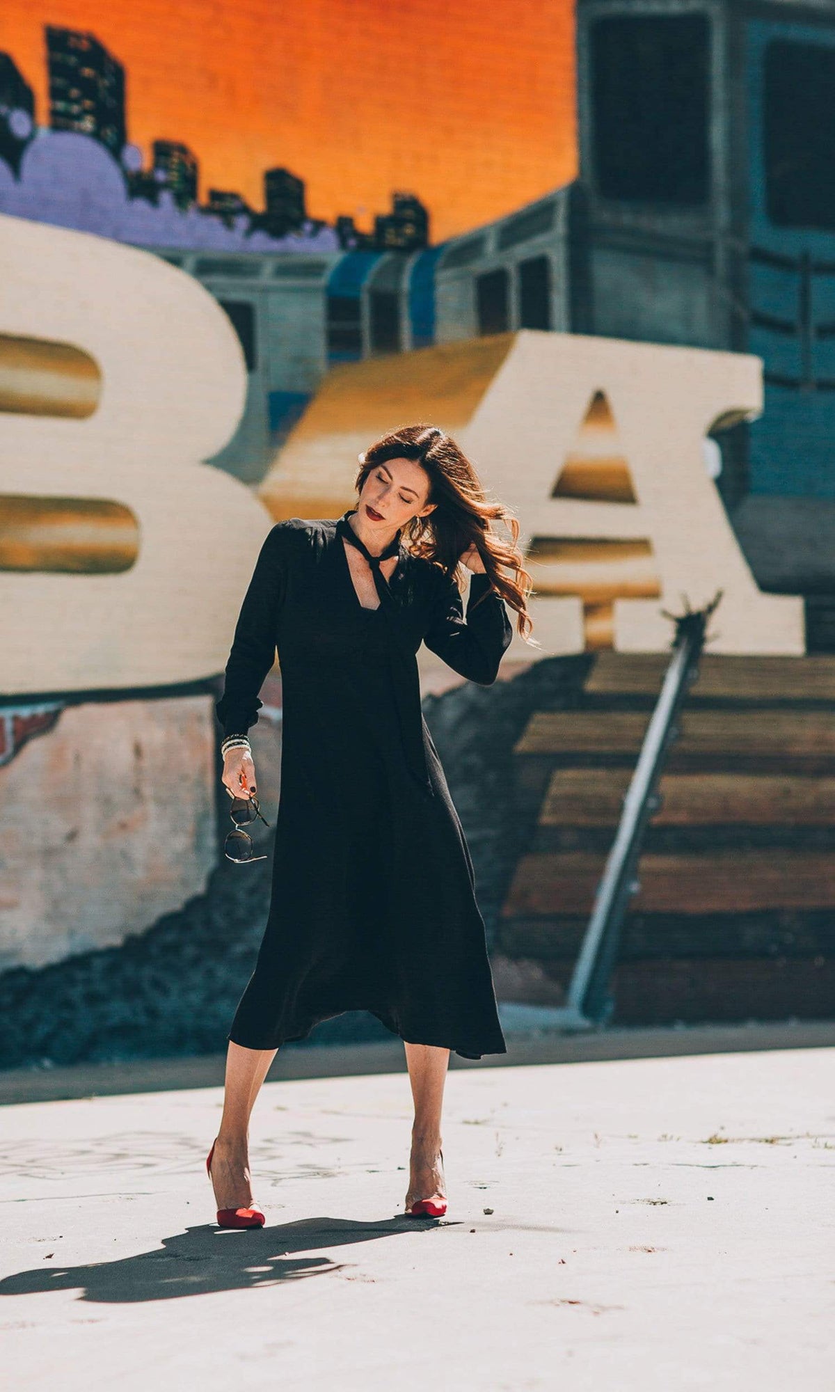 ASTR Edith Tie Neck Dress