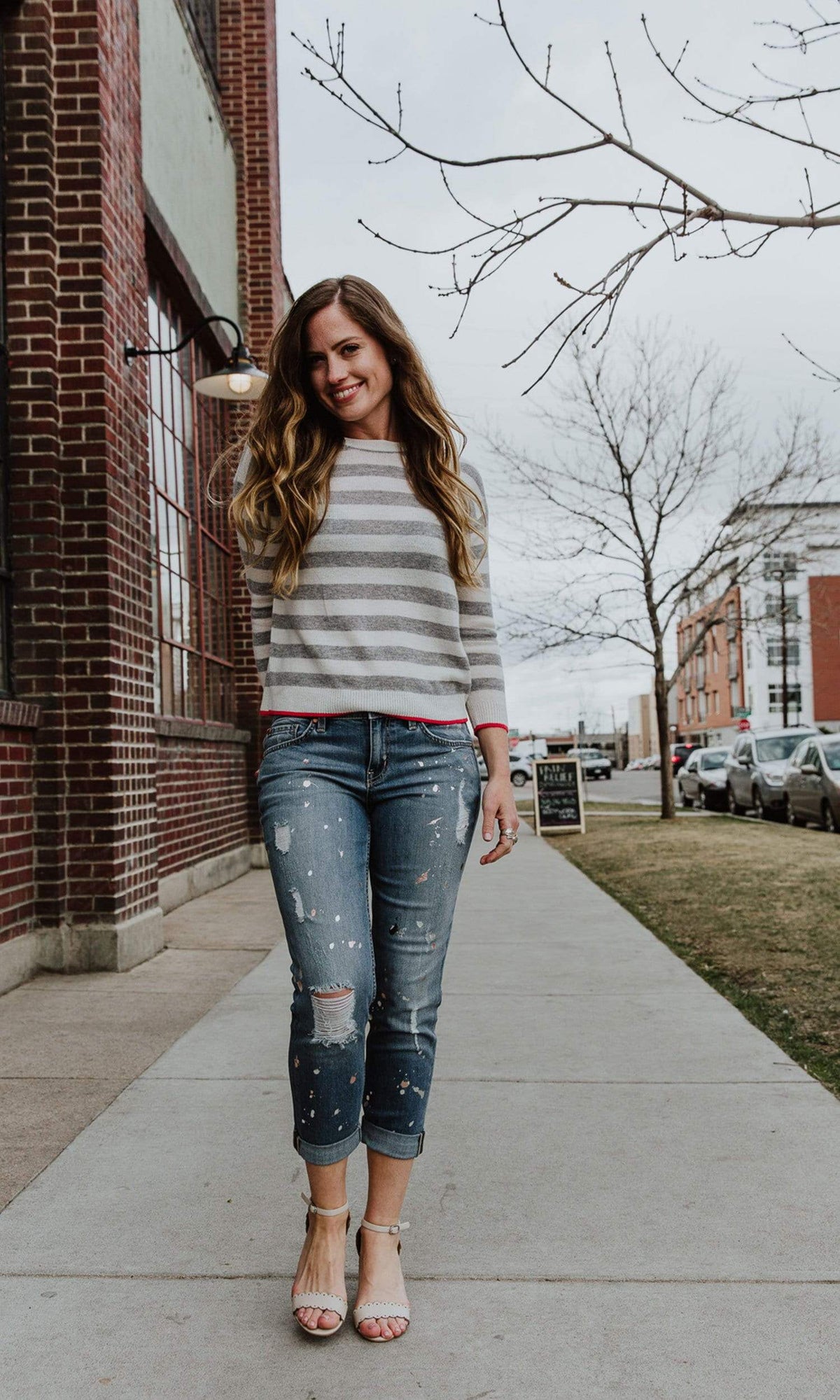 Level 99 Sienna Tomboy Denim - Splatter