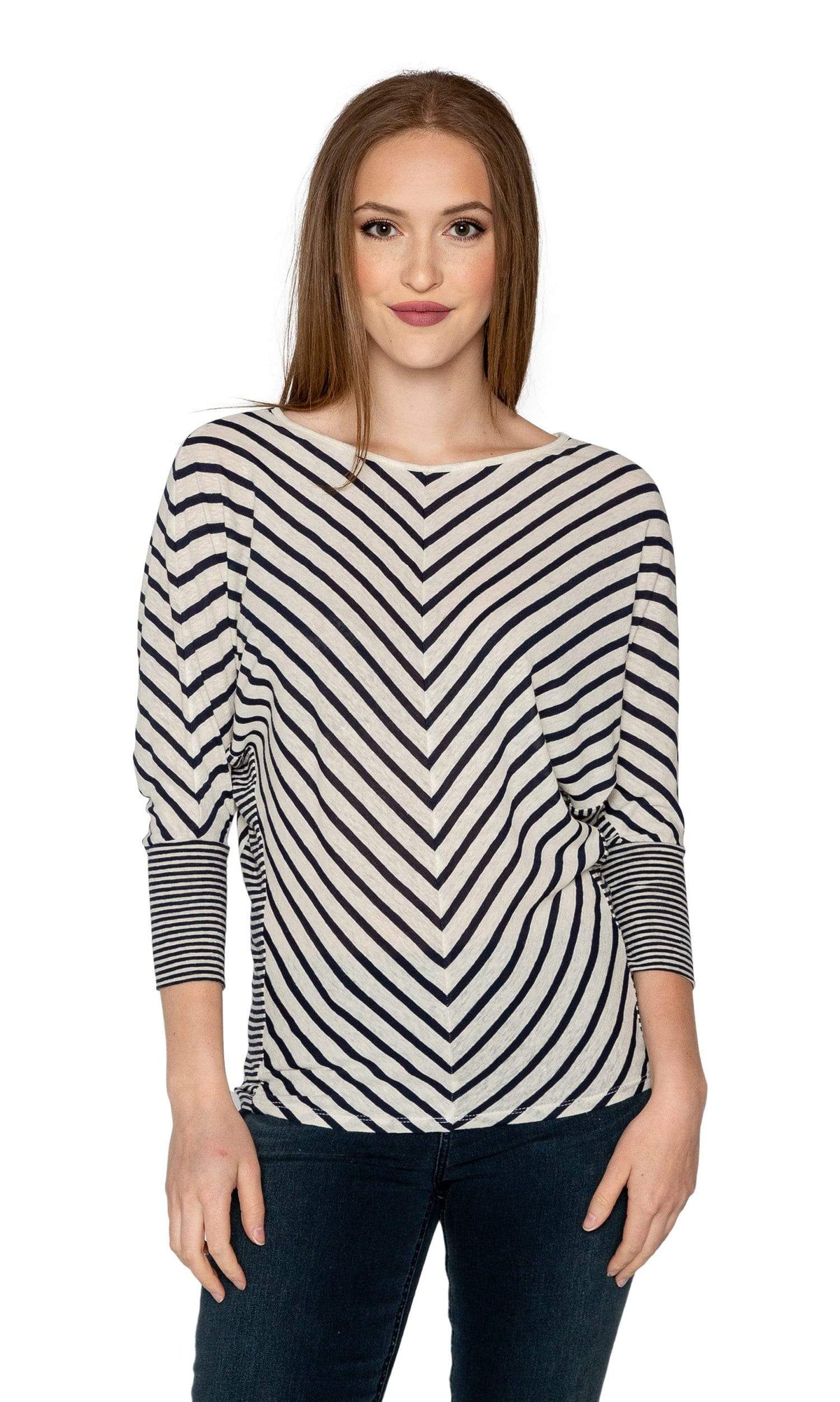 Velvet by Graham &amp; Spencer Suna Mixed Stripes Dolman Top