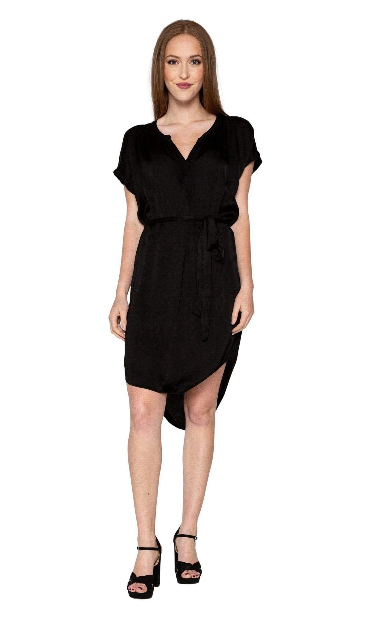 Velvet by Graham &amp; Spencer Brie Satin Viscose Tie Waist Dress