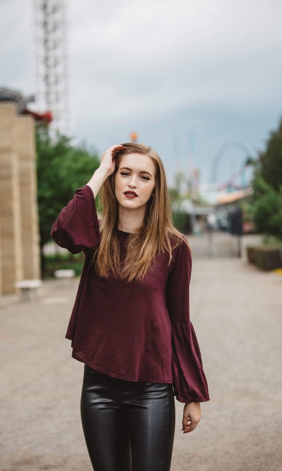 Velvet by Graham &amp; Spencer Kamry Lux Slub Flare Sleeve Top