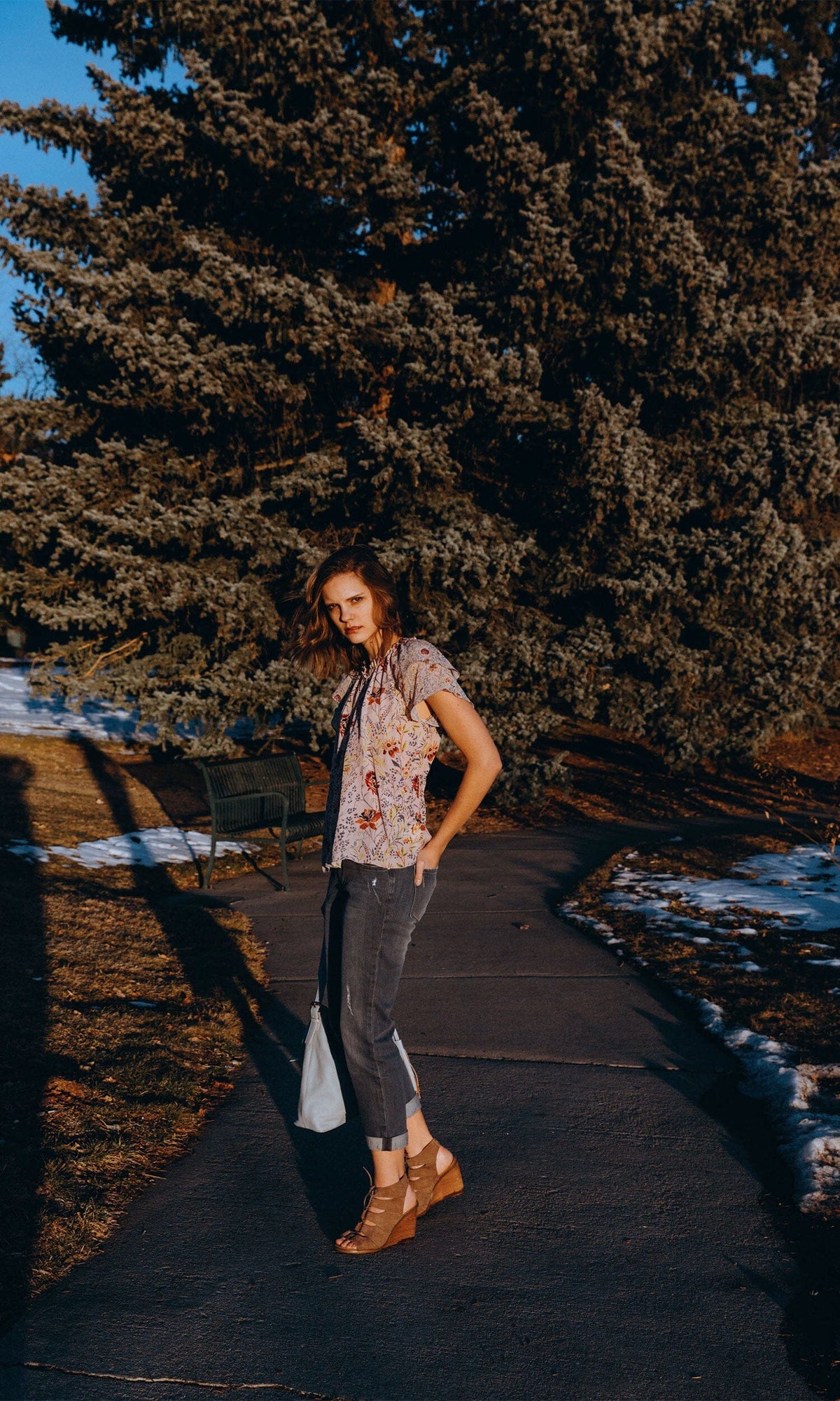 Velvet by Graham &amp; Spencer Angel Floral Printed Viscose Tie Top