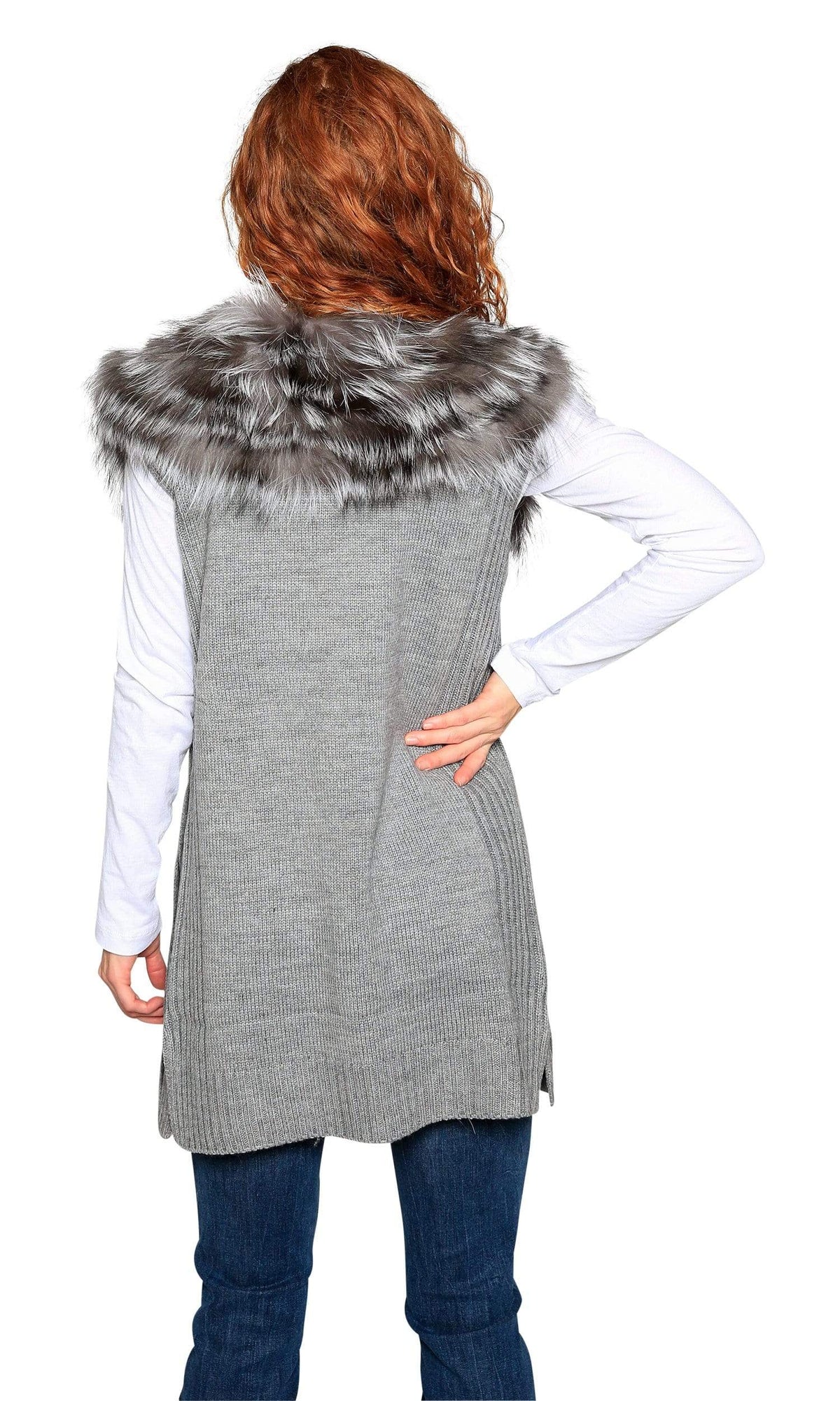 Love Token Melody Genuine Rabbit Fur Trim Vest