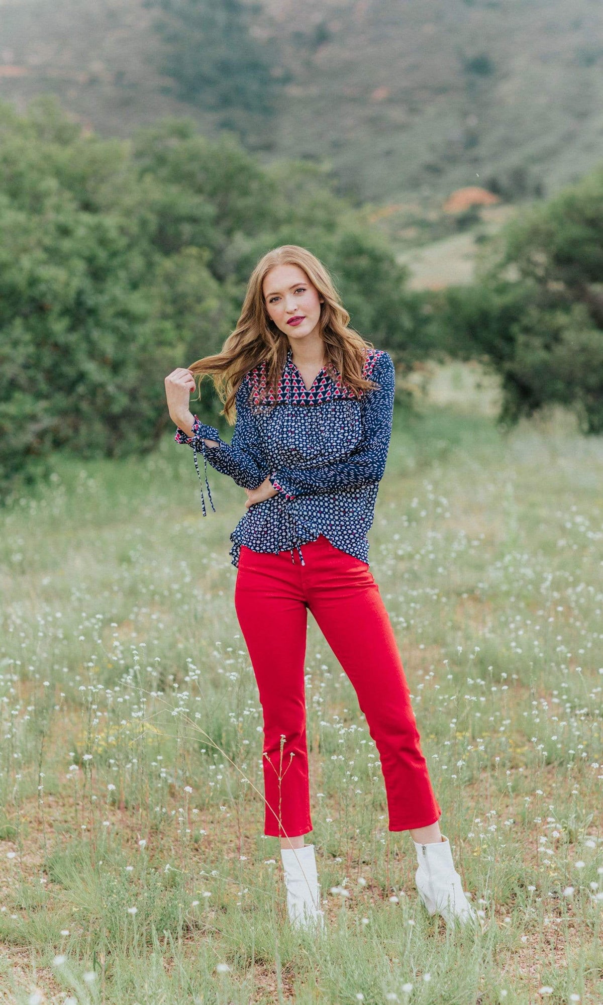 Conditions Apply A Pretty Top with Tie Neck