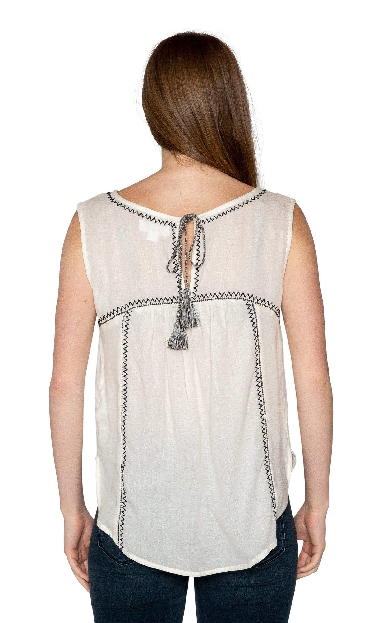 Velvet by Graham &amp; Spencer Asera Embroidered Crepe Sleeveless Top
