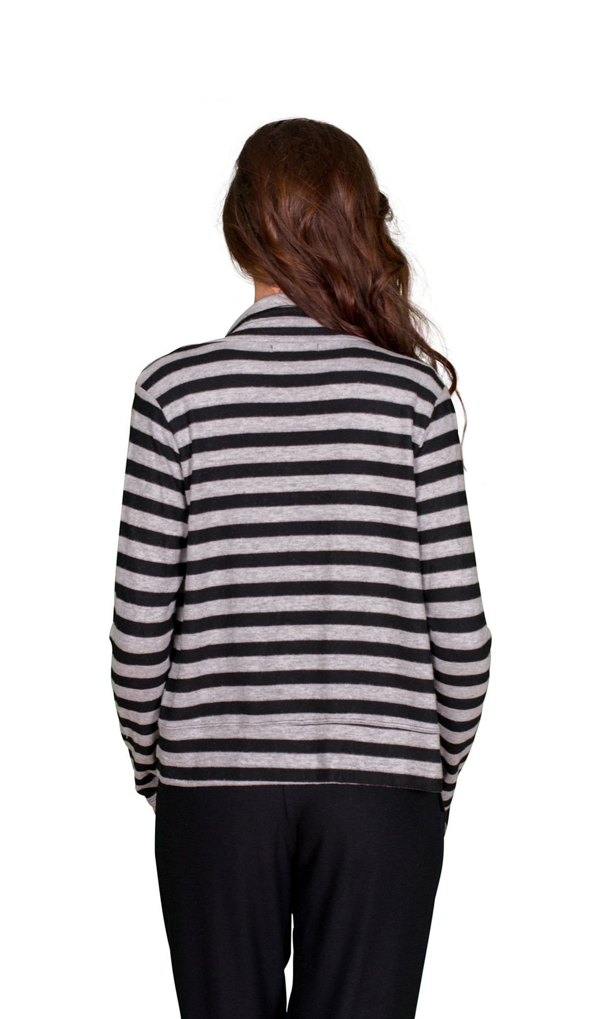 Velvet by Graham &amp; Spencer Violetta Cozy Jersey Striped Cardigan