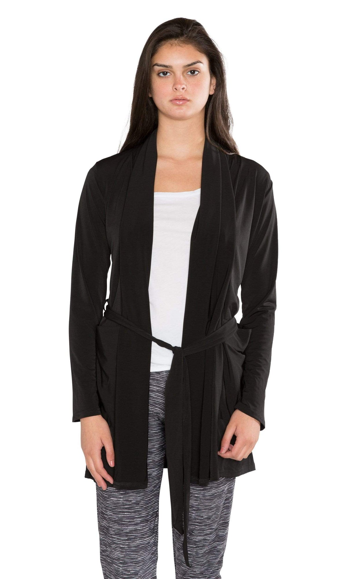 Viereck Luca Tie Waist Cardigan-BLK