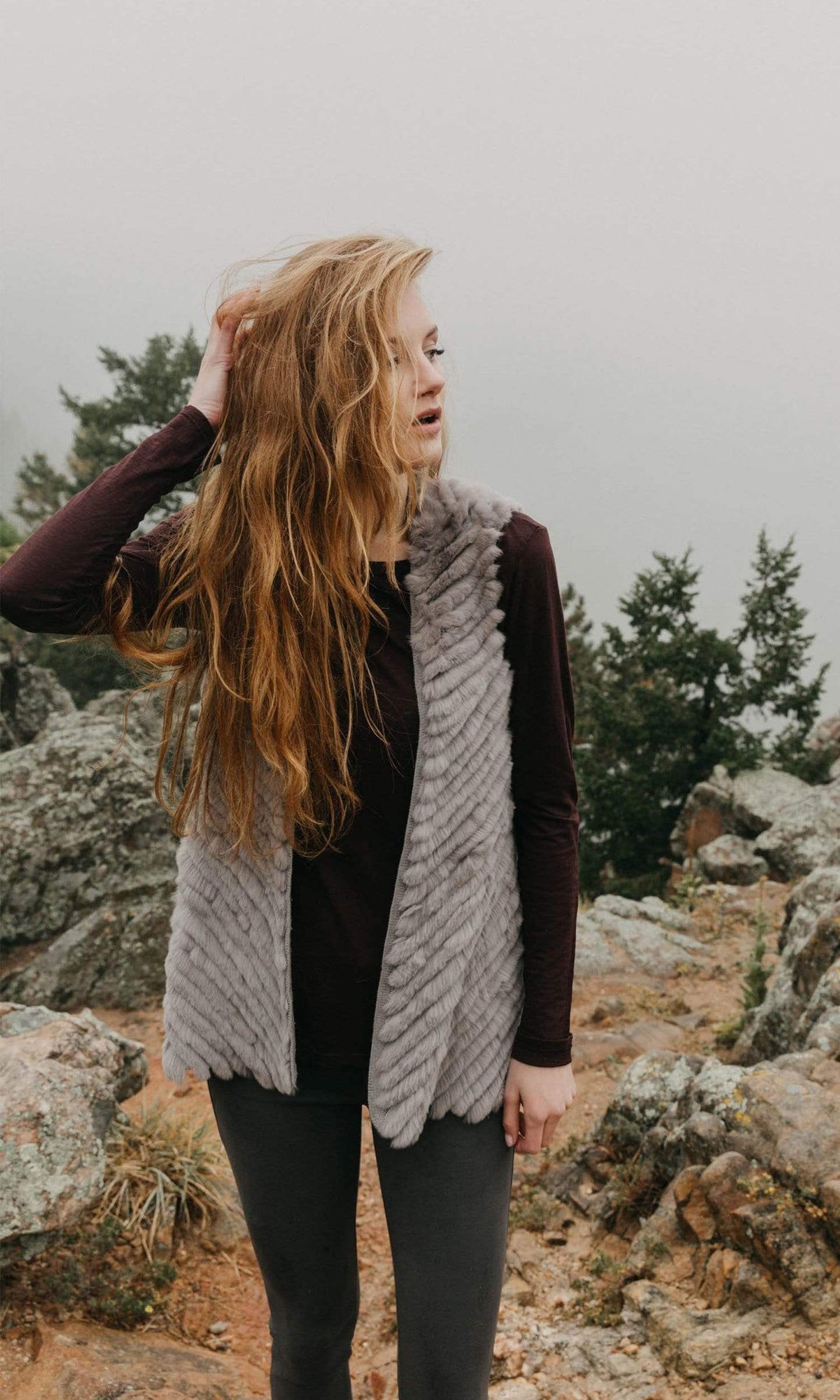 Love Token Layla Genuine Rabbit Fur Vest