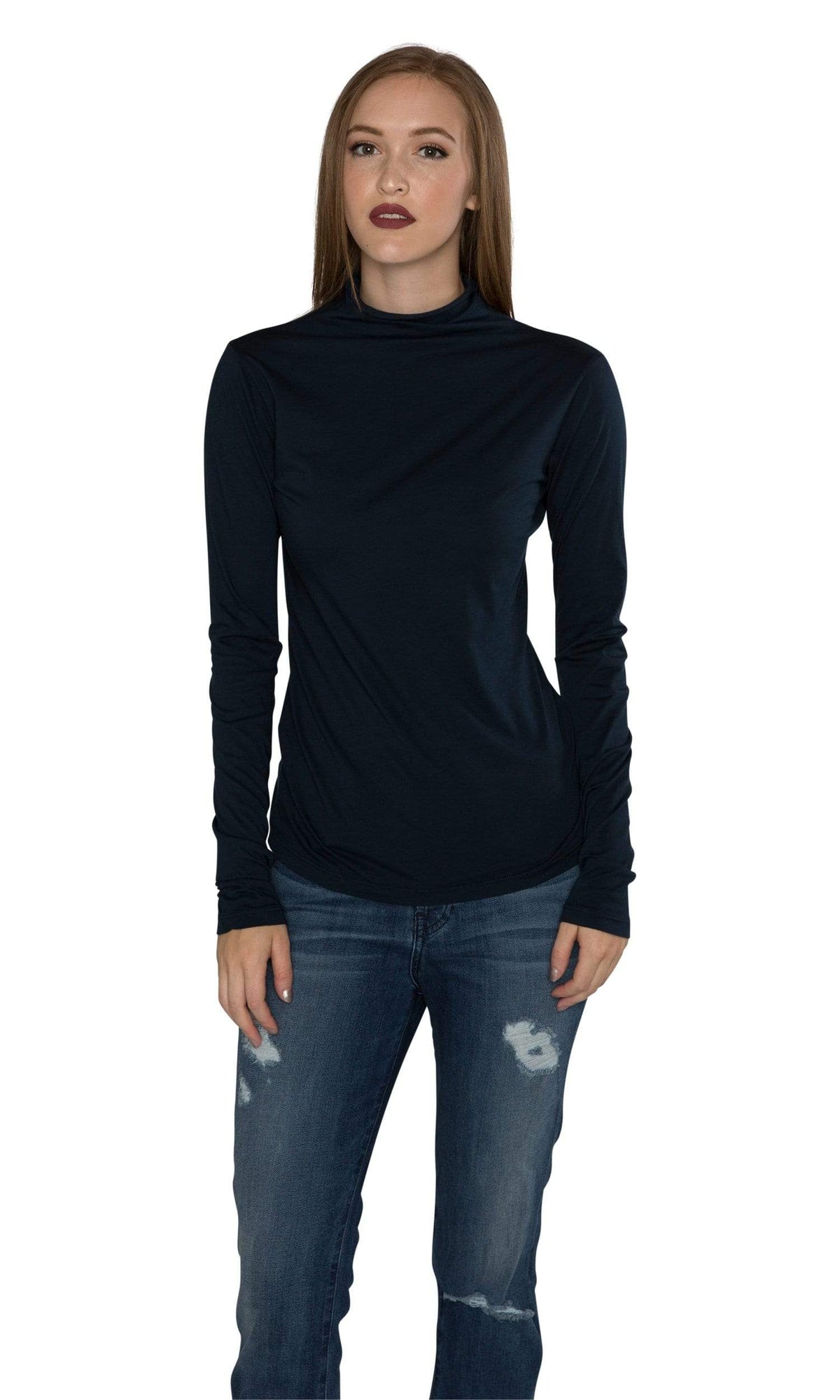Velvet by Graham &amp; Spencer Talisia05 Gauzy Whisper Turtleneck Top.
