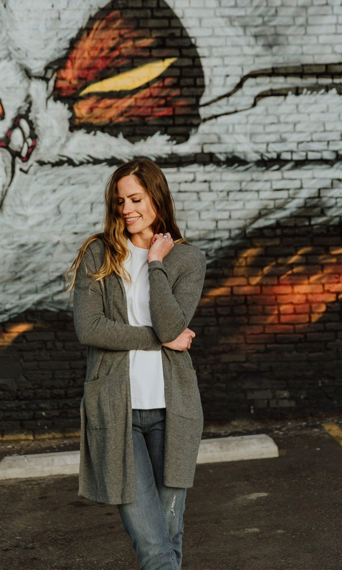 Velvet by Graham &amp; Spencer Denise Lux Cotton Long Slit Cardigan