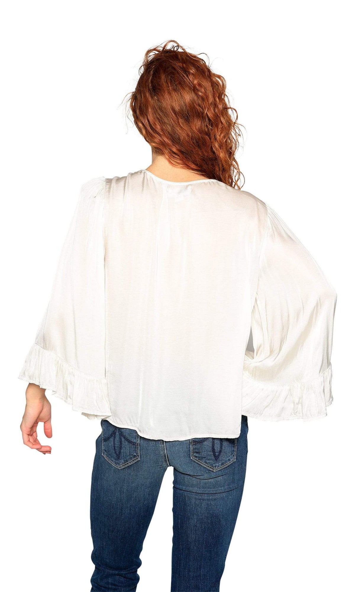 Velvet by Graham &amp; Spencer Galila Velvet Satin Peasant Top