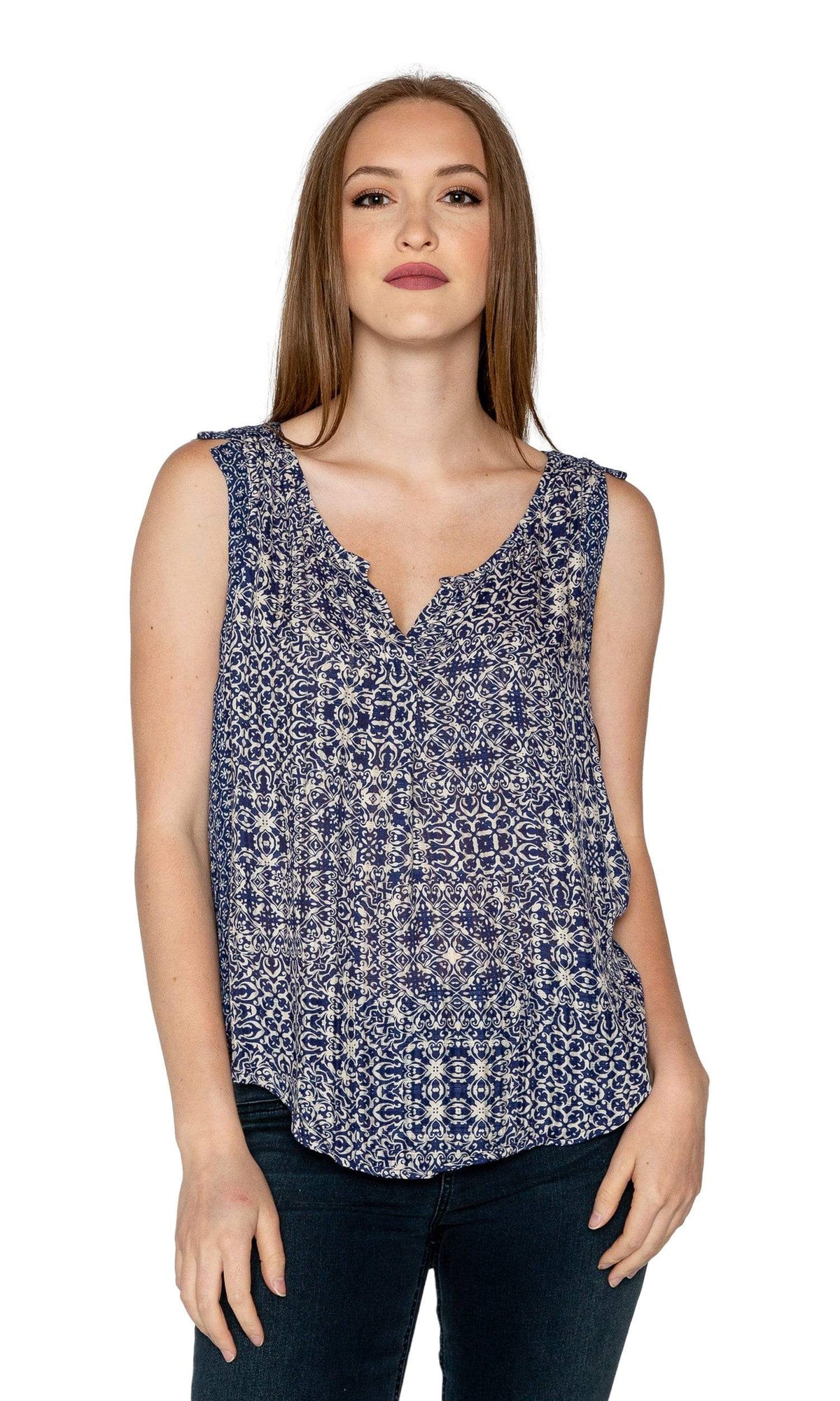 Velvet by Graham &amp; Spencer Smilo Casablanca Print Tank Blouse