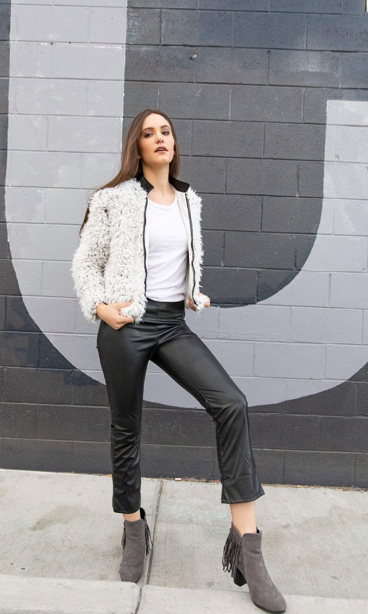 Velvet by Graham &amp; Spencer Santana Faux Leather Cropped Pants