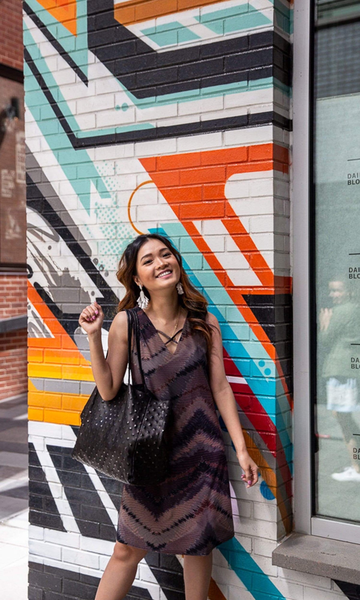 Viereck Astrid Lace-Up Sleeveless Shift Dress