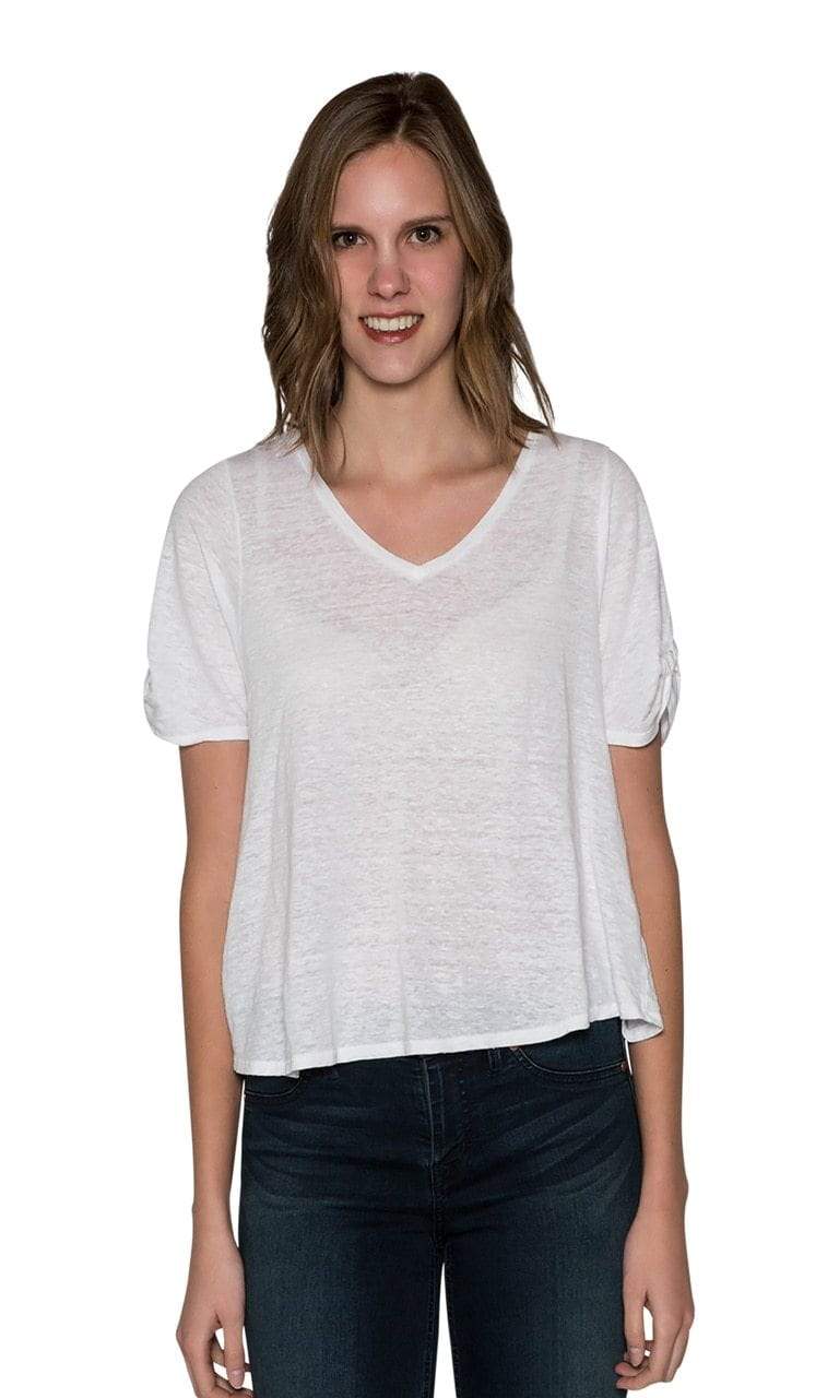 Velvet by Graham &amp; Spencer Ellison Linen Knit Knot Sleeve Top