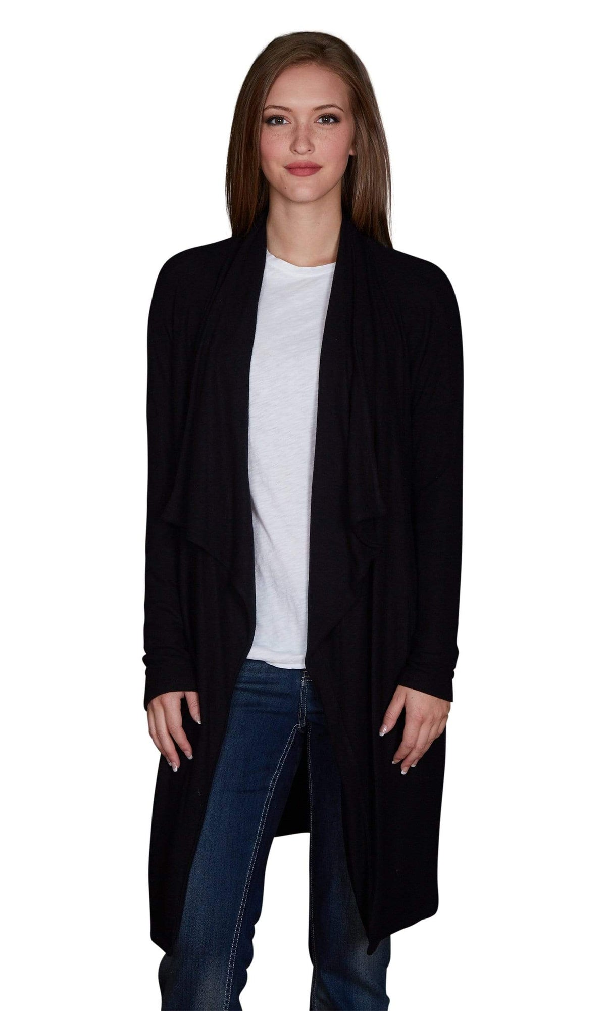 Velvet by Graham &amp; Spencer Dejavu Cozy Jersey Front Drape Cardigan