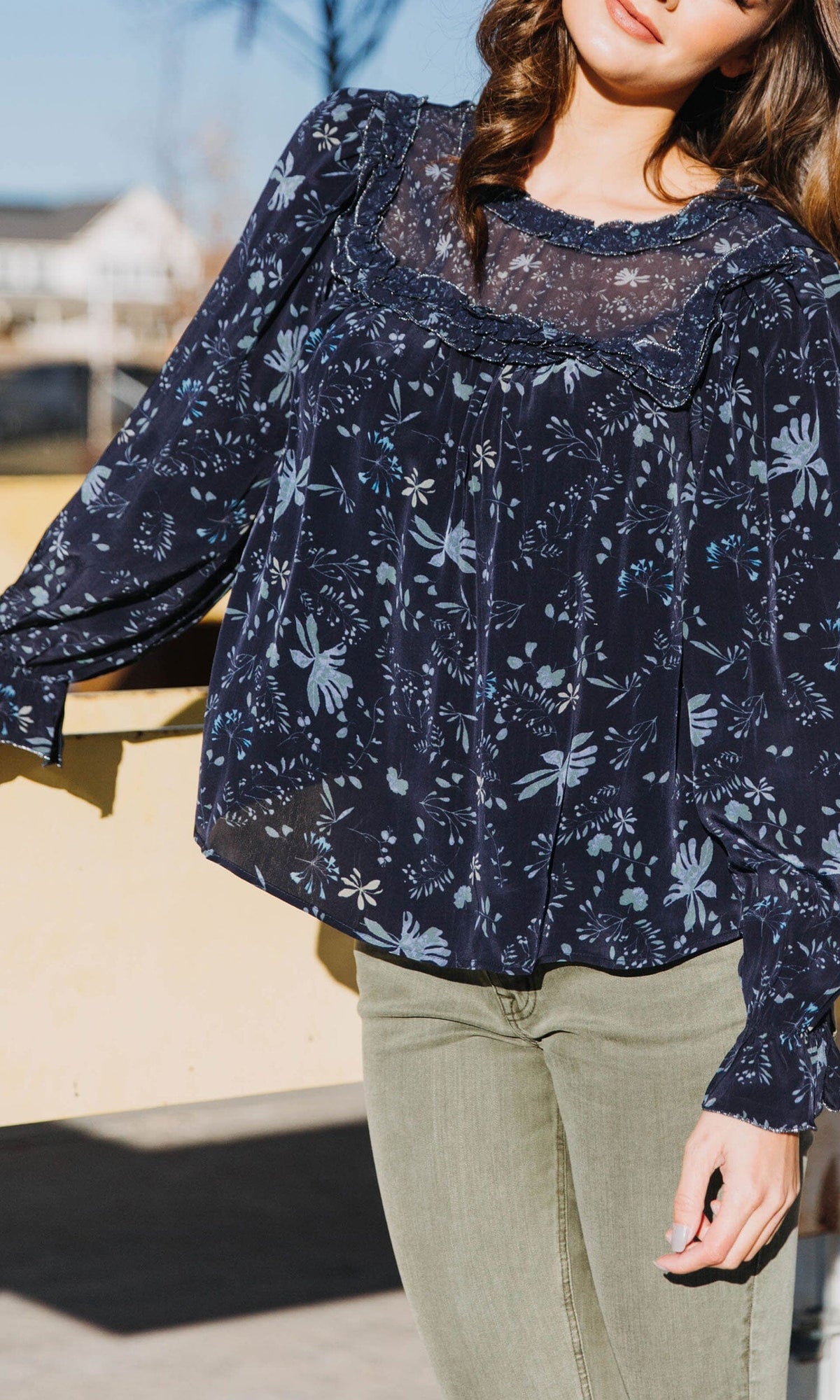 Velvet by Graham &amp; Spencer Malia Floral Print Ruffle Top