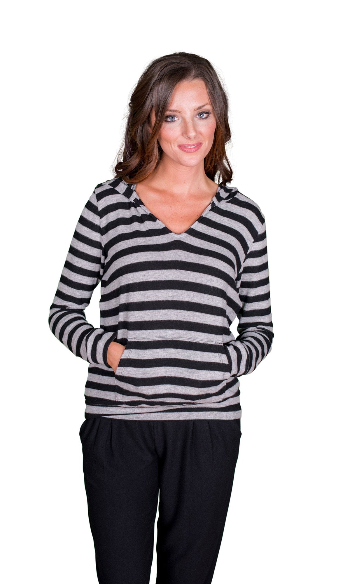 Velvet by Graham &amp; Spencer Wynette Cozy Jersey Striped Hoodie