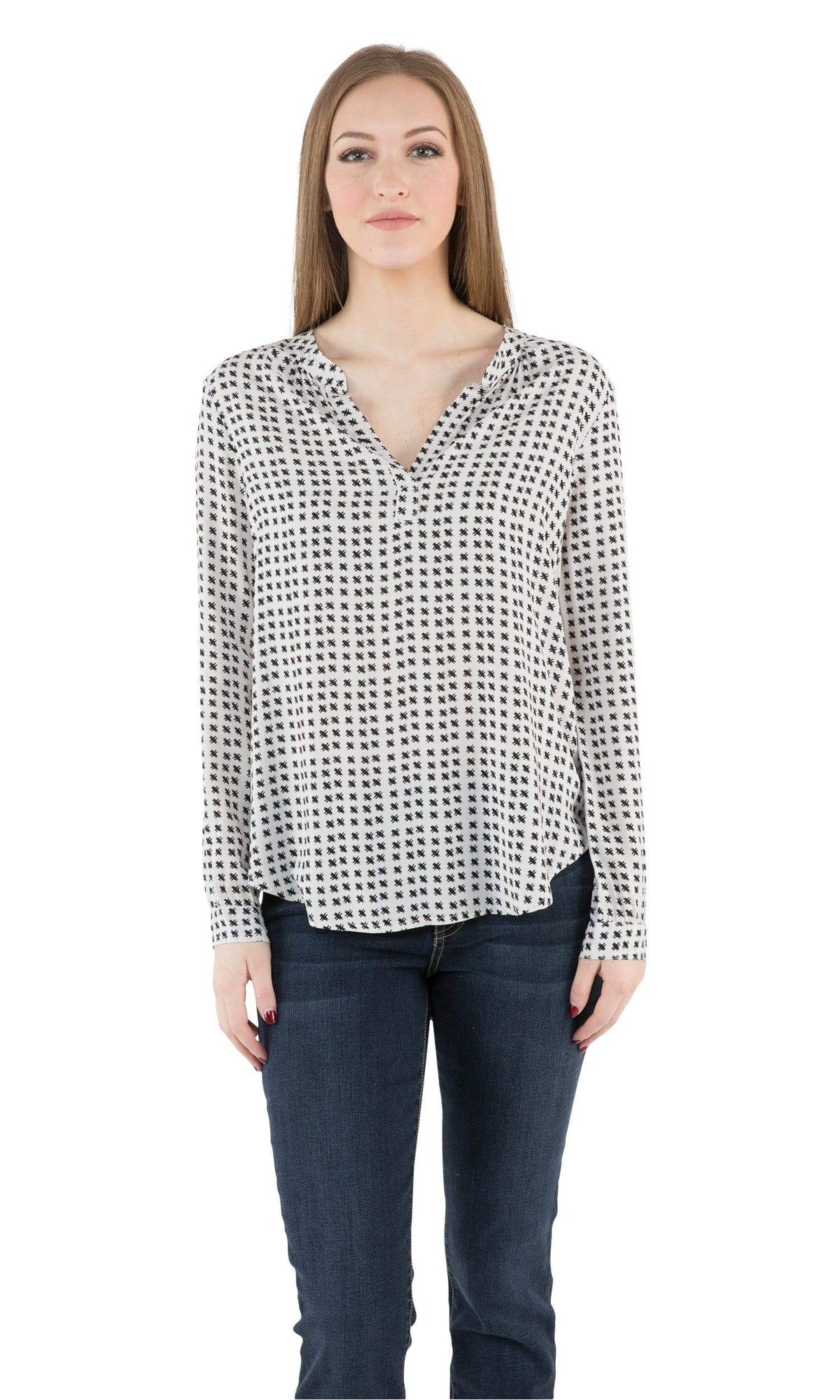 Velvet by Graham &amp; Spencer Jena Henley High Low Blouse