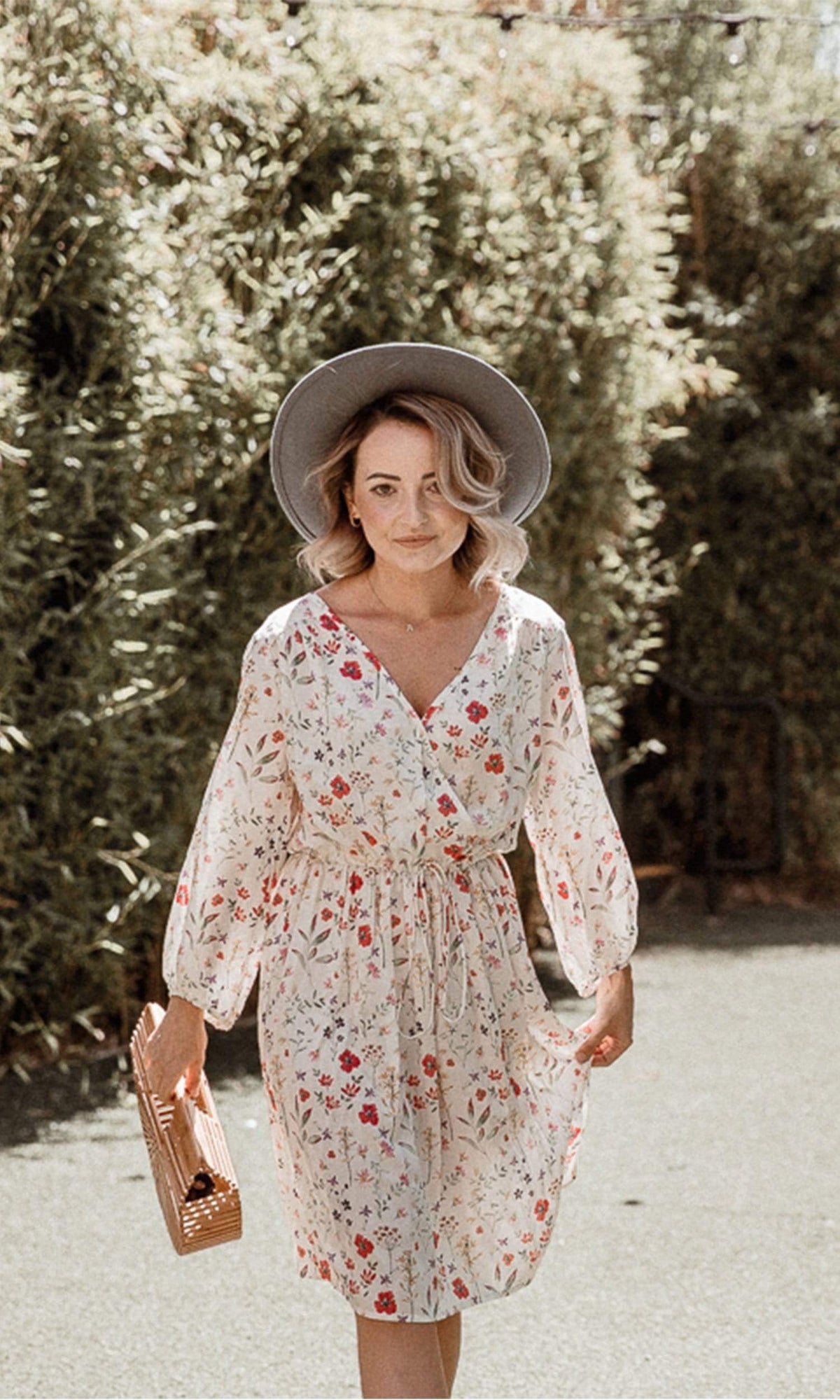 Velvet by Graham &amp; Spencer Danay Spring Floral Challis Long Sleeve Faux Wrap Dress