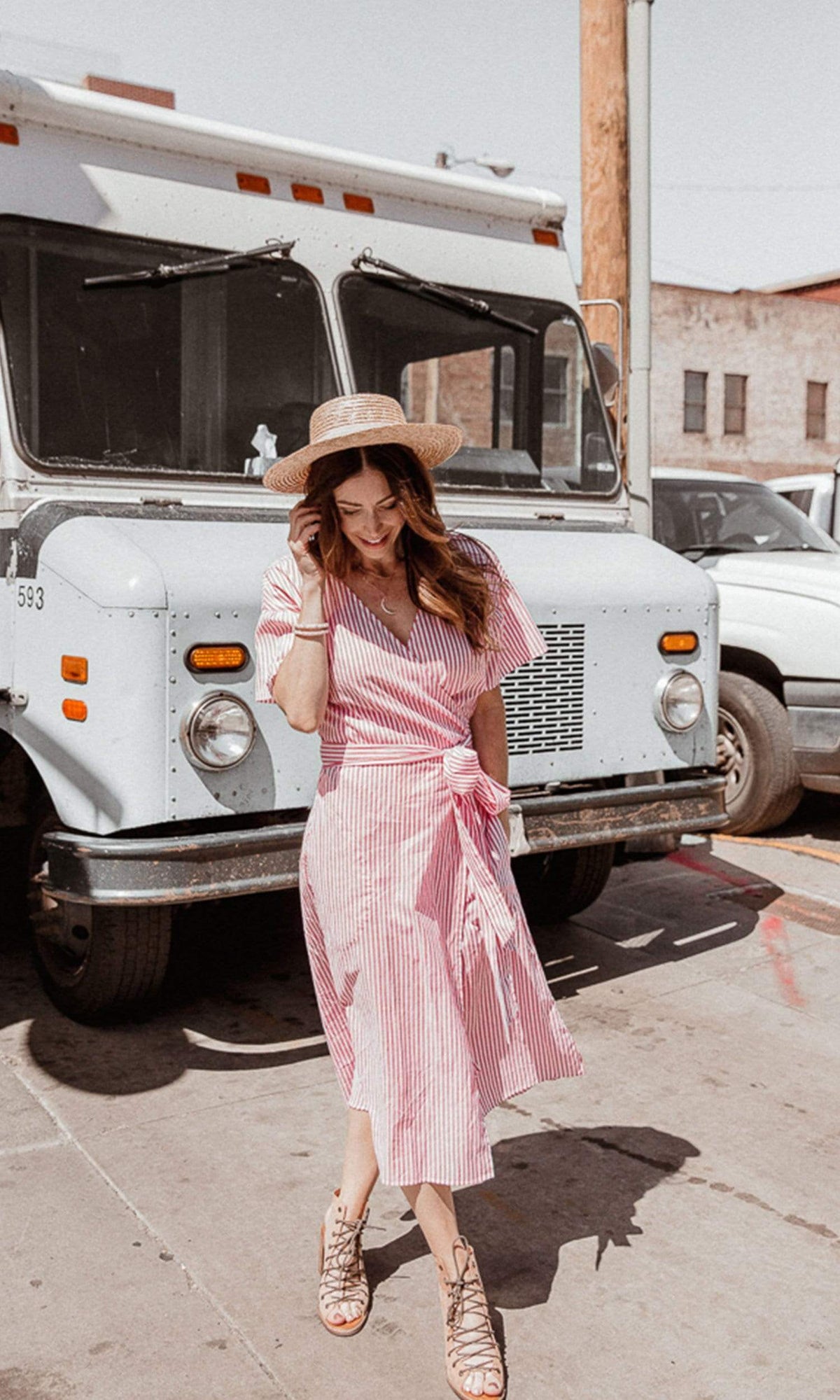 Velvet by Graham &amp; Spencer Jayel Cotton Stripe Wrap Dress