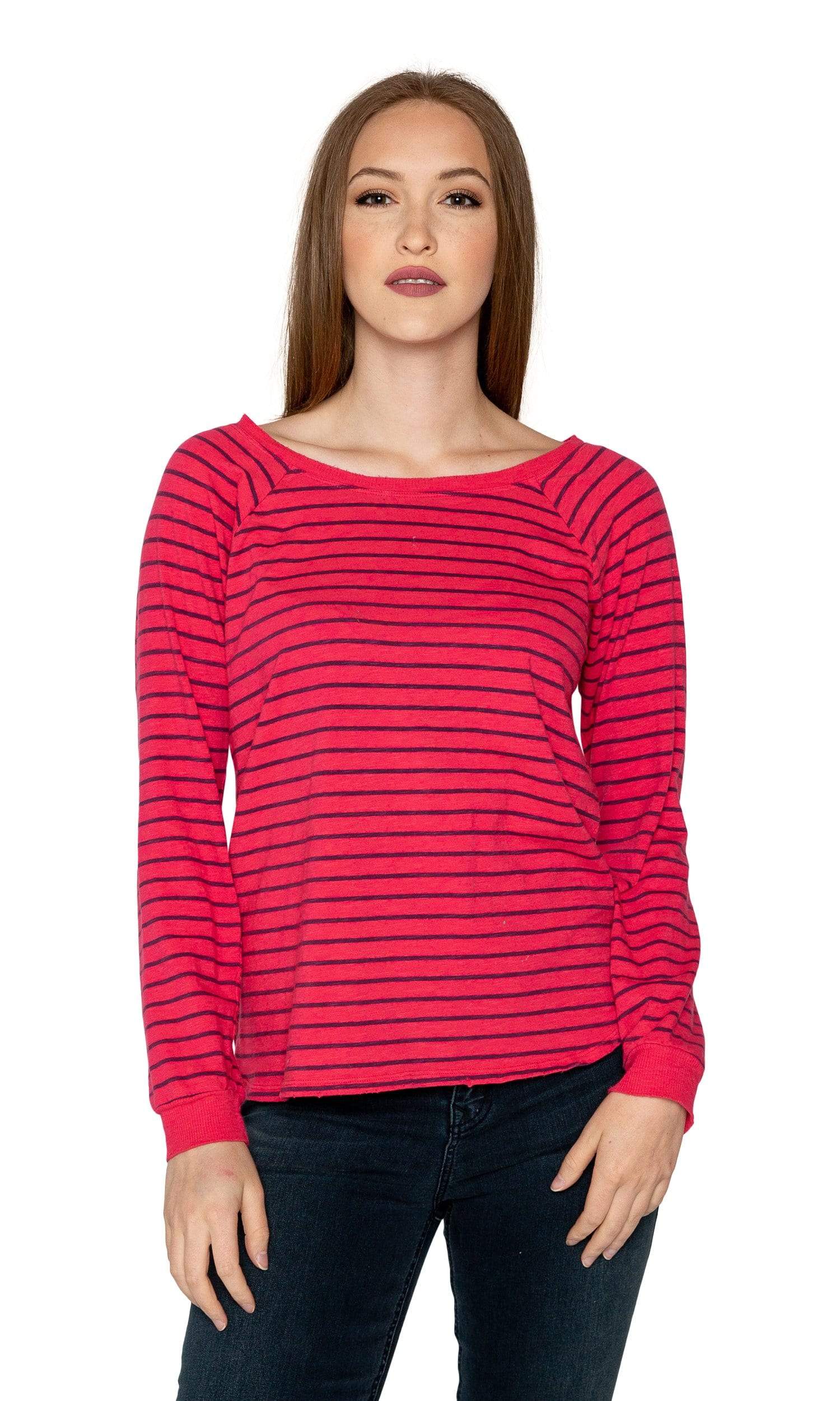 Velvet by Graham & Spencer Lele Vintage Stripe Cotton Long Sleeve Tee