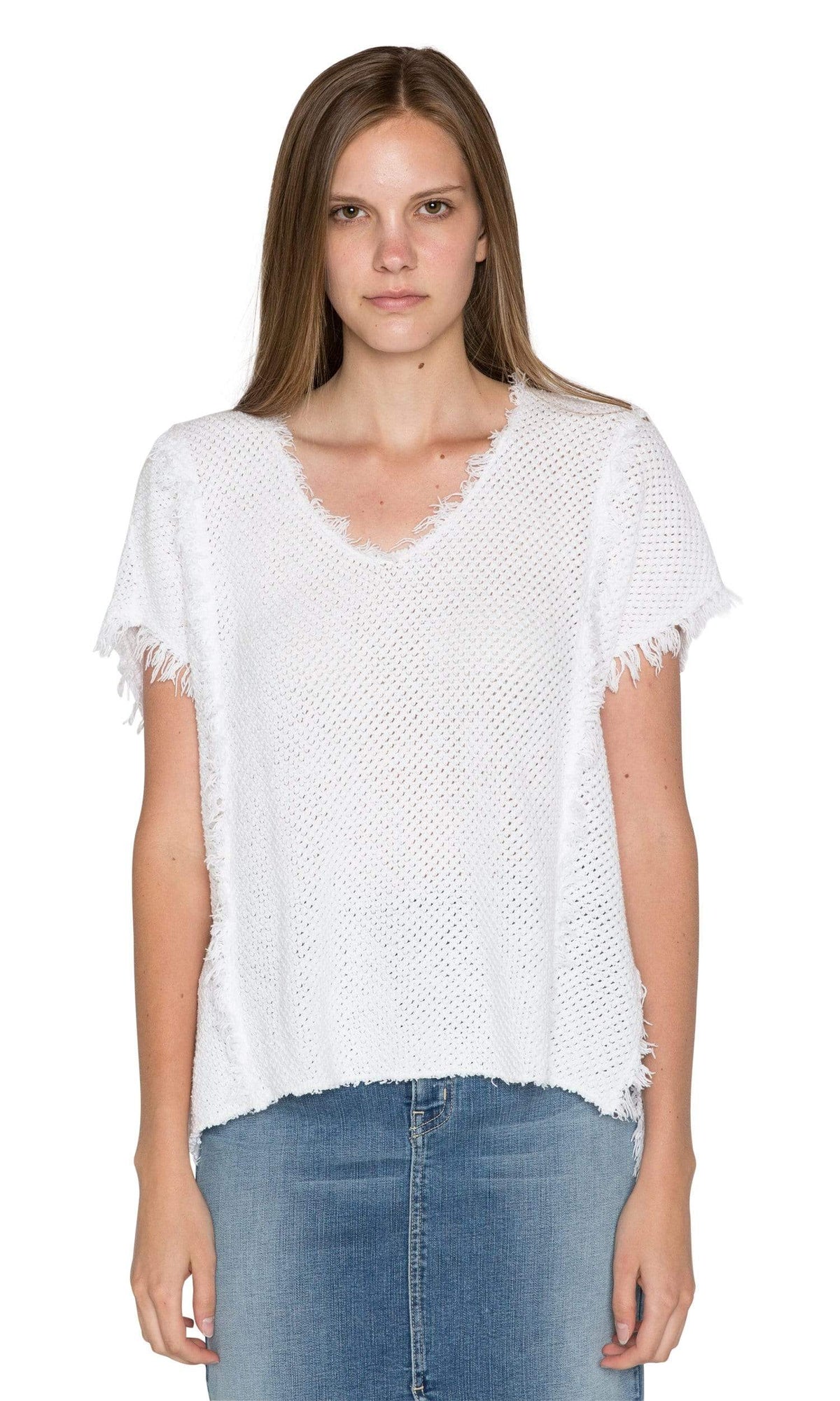 Velvet by Graham &amp; Spencer Nadene Crochet Knit Short Sleeve Top