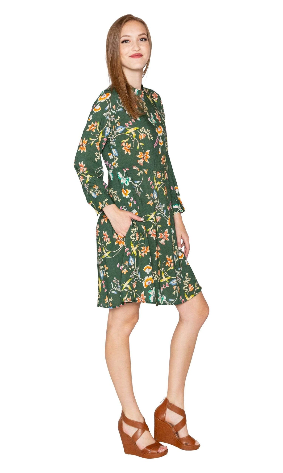Velvet by Graham &amp; Spencer Juliet Printed Floral Mock Neck Dress
