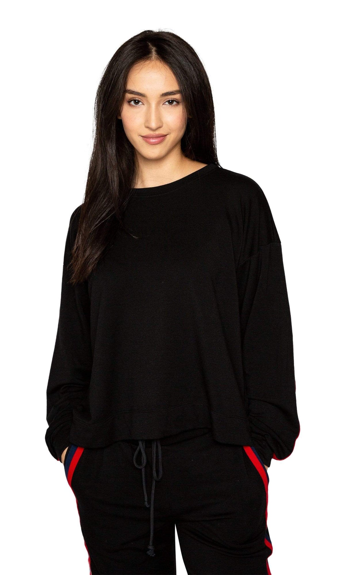 Velvet by Graham &amp; Spencer Danica Striped Crewneck Sweatshirt