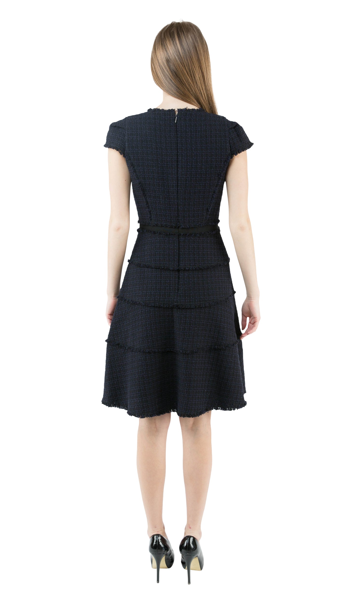 Rebecca Taylor Cap Sleeve Tweed Dress