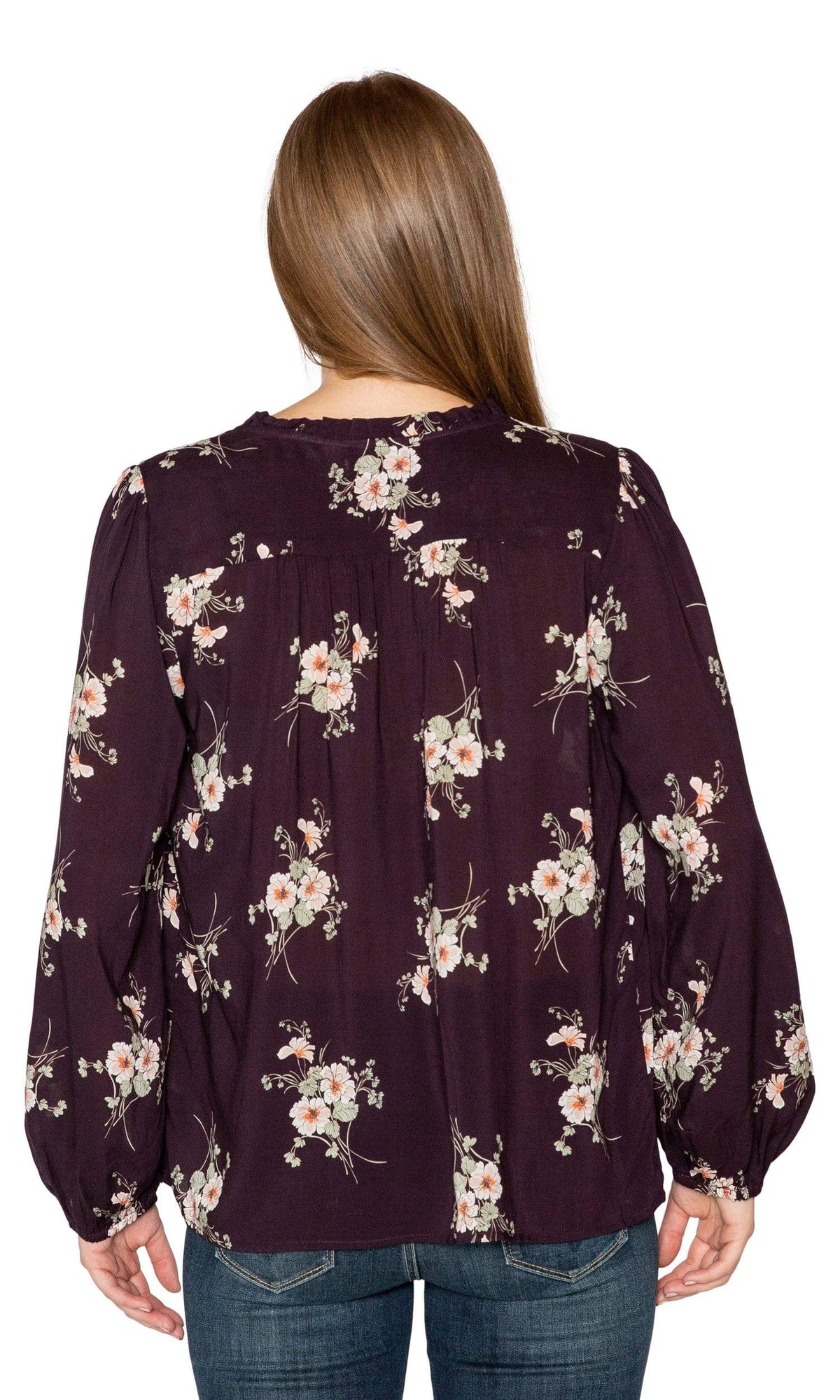 Velvet by Graham &amp; Spencer Adanya Floral Printed Challis Peasant Top