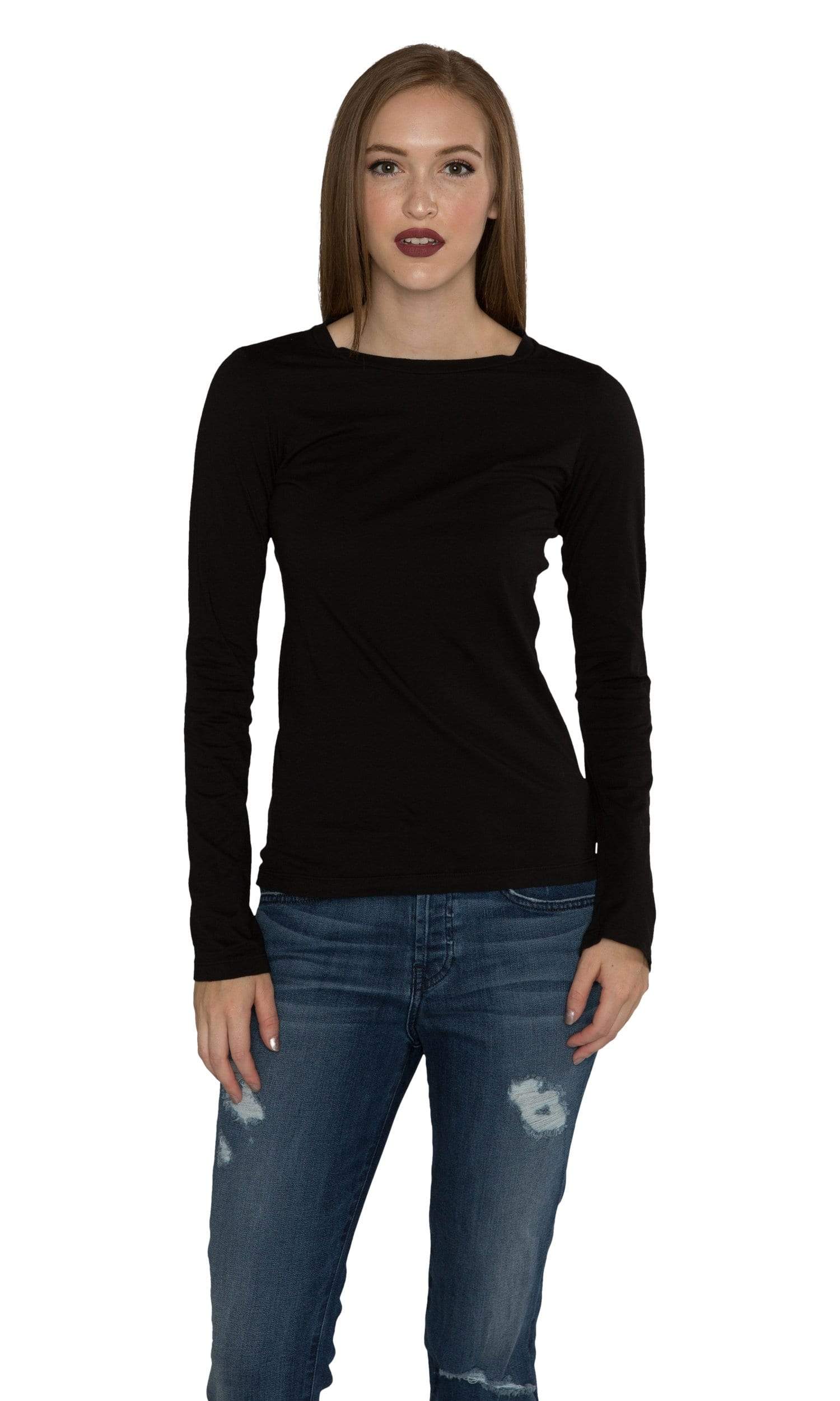 Velvet by Graham & Spencer Zofina05 Gauzy Whisper Crew Neck Top