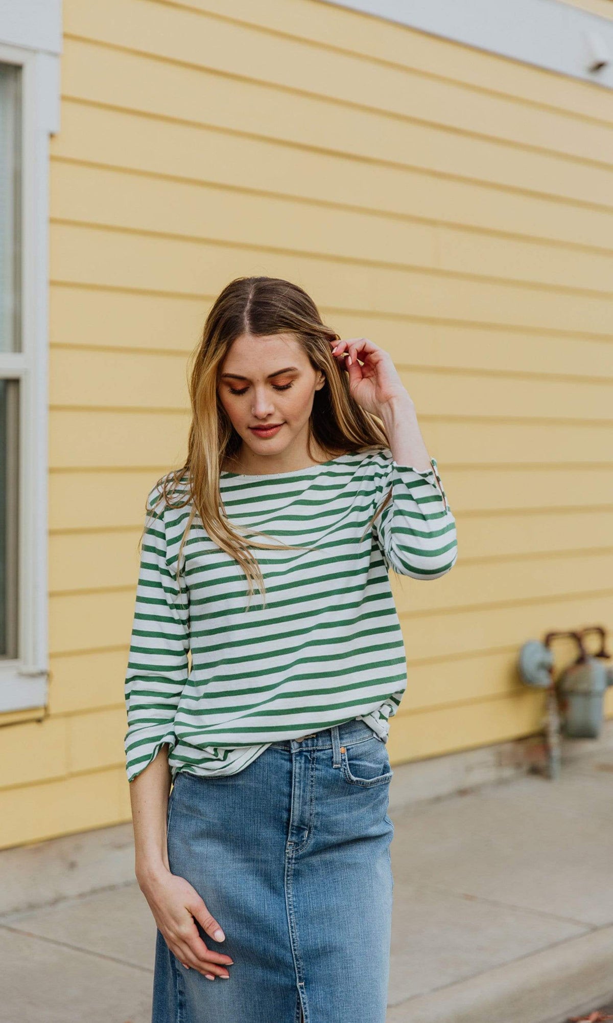 Velvet by Graham &amp; Spencer Camber Stripe Knit Distressed Boat Neck Top