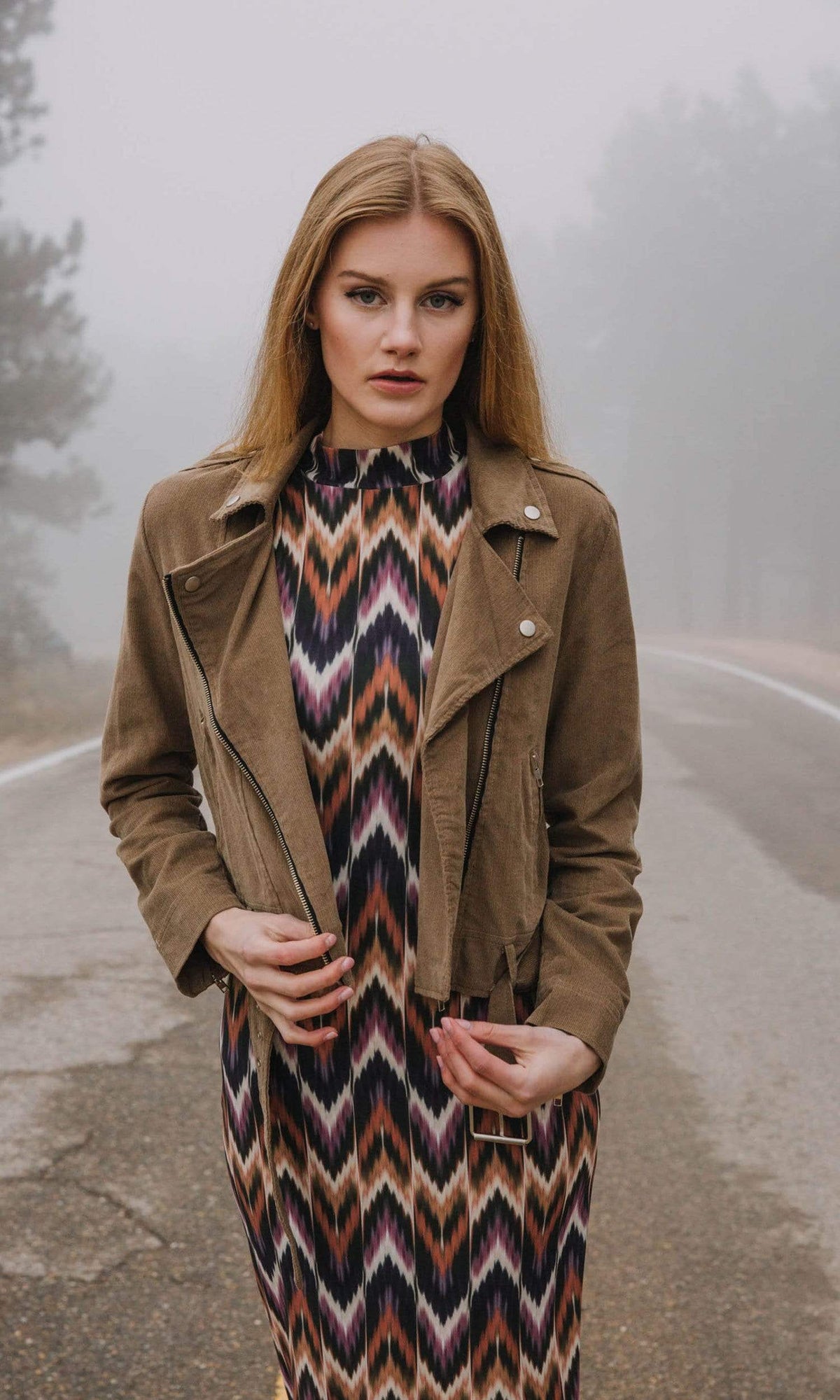 J.O.A. Woven Corduroy Moto Jacket