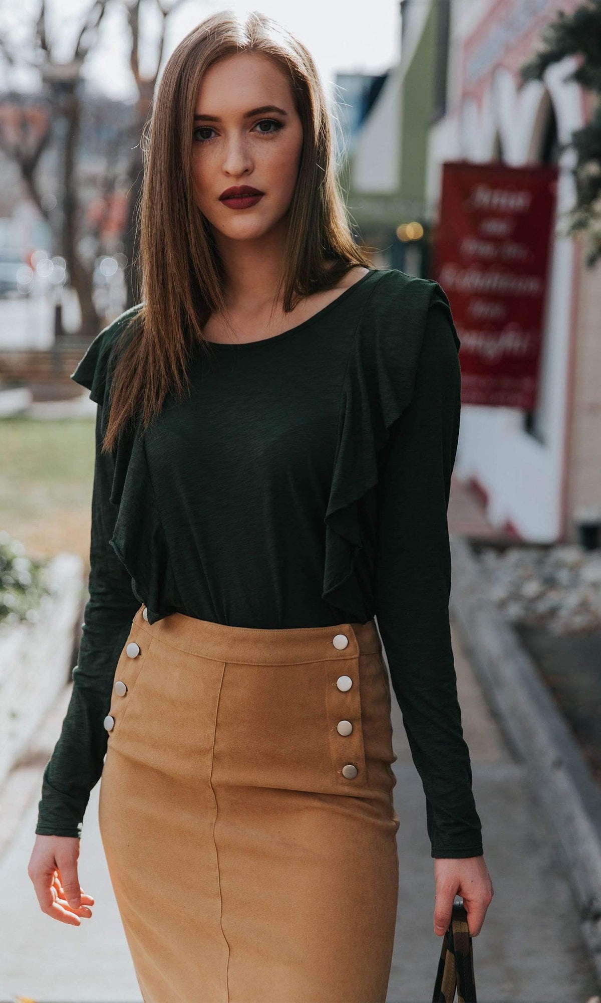 Velvet by Graham &amp; Spencer Raylee Ruffle Front Top