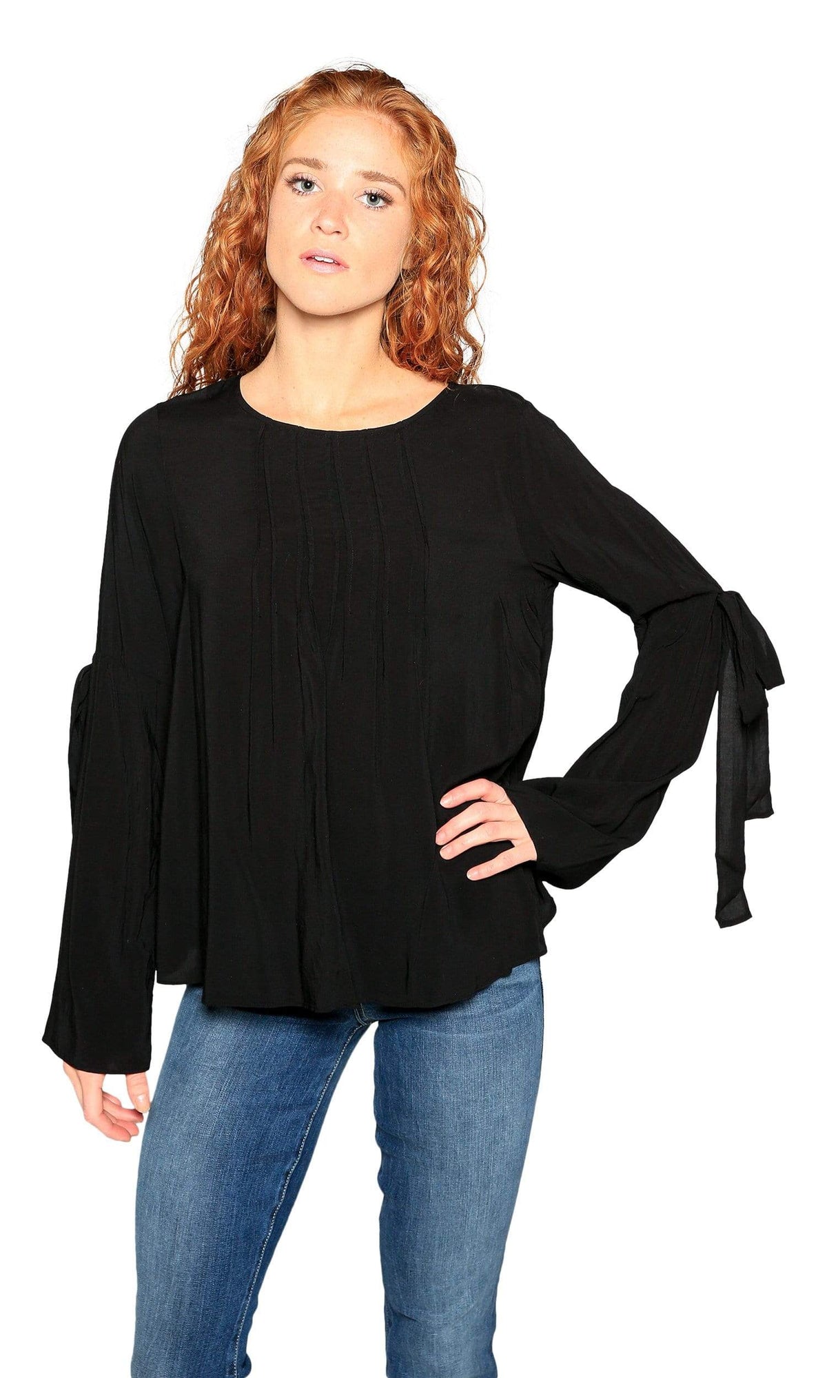 Velvet by Graham &amp; Spencer Abitha Tie Bell Sleeve Challis Top