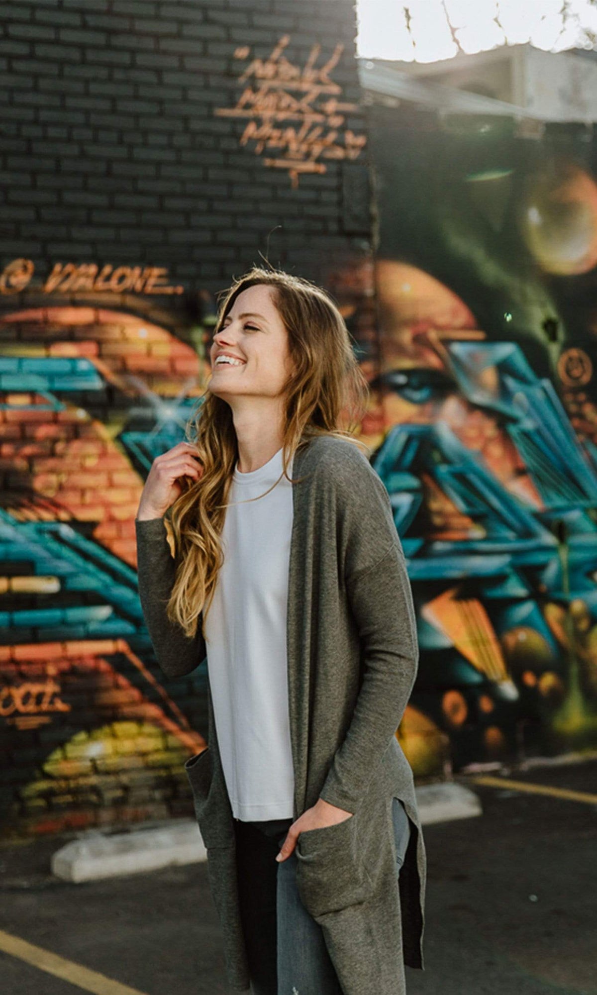 Velvet by Graham &amp; Spencer Denise Lux Cotton Long Slit Cardigan