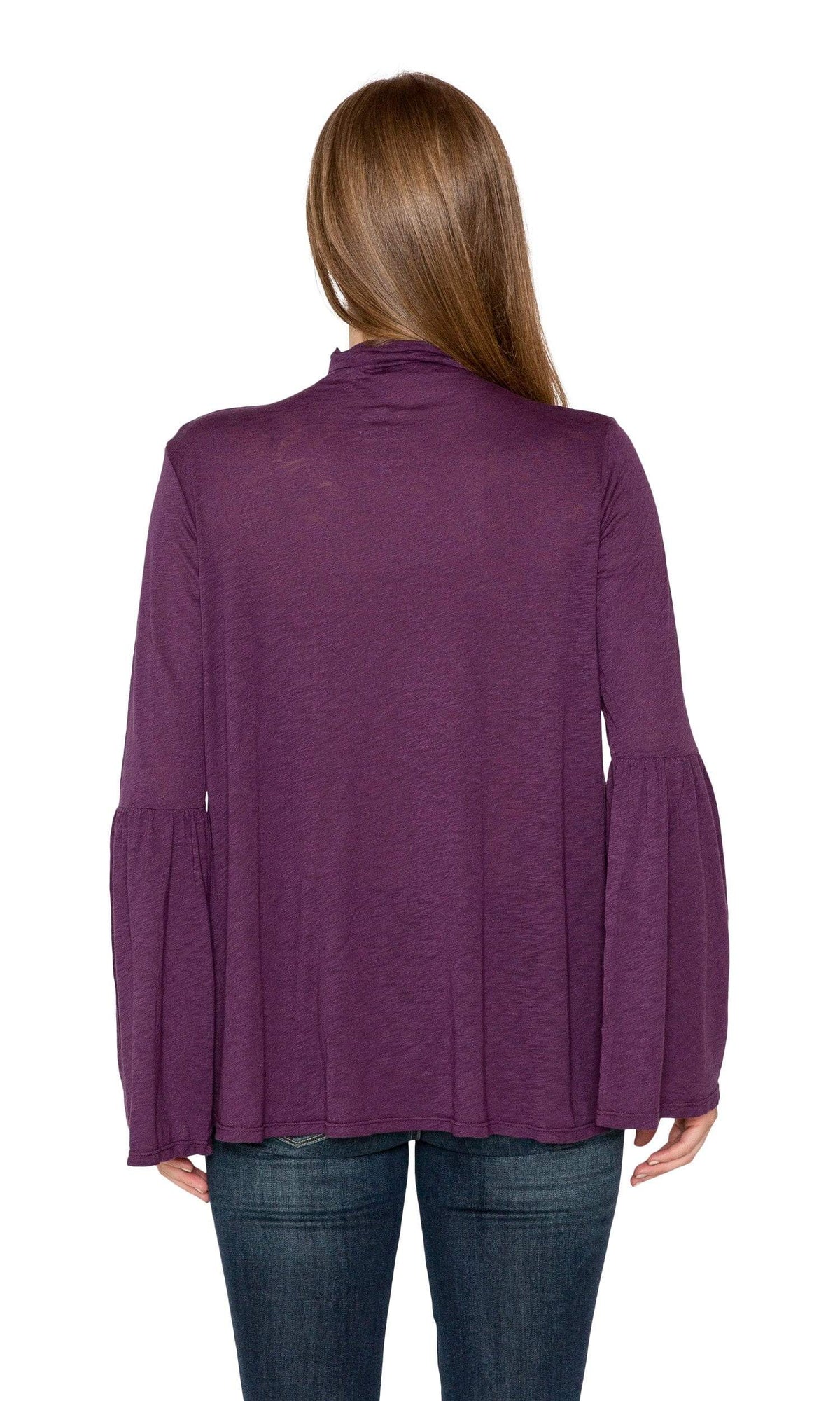 Velvet by Graham &amp; Spencer Xena Lux Slub Bell Sleeve Mock Neck Top