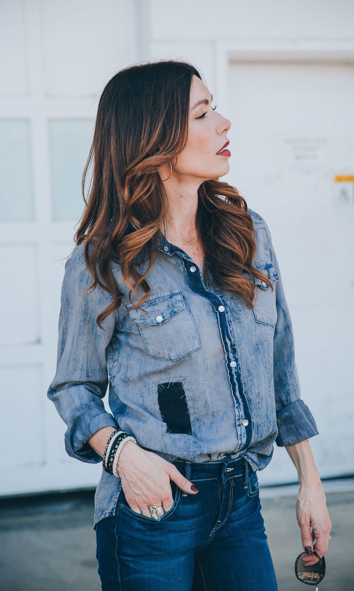 Nu Vintage Grey Button Up with Patches