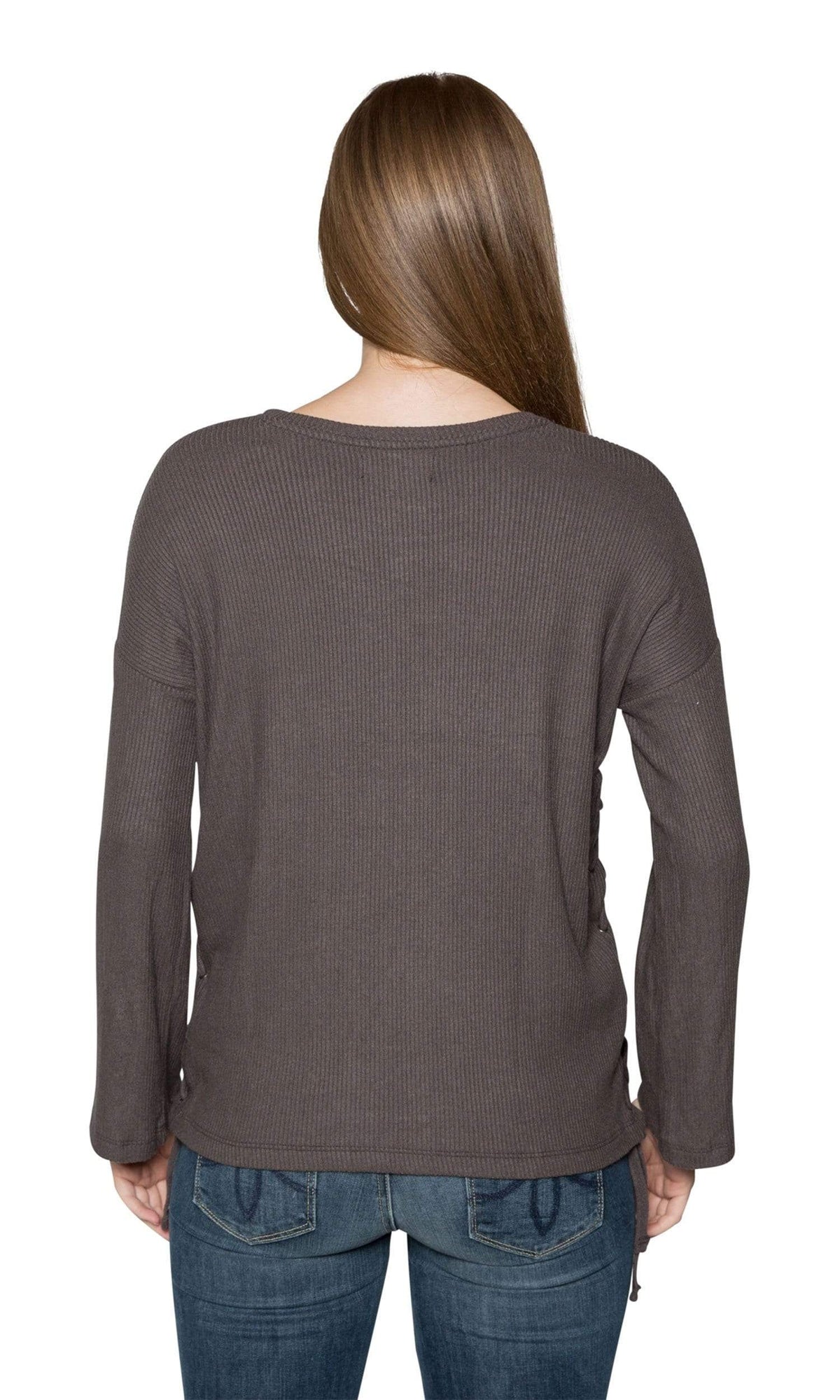 Velvet by Graham &amp; Spencer Jonas Cozy Rib Lace Up Sleeve Top