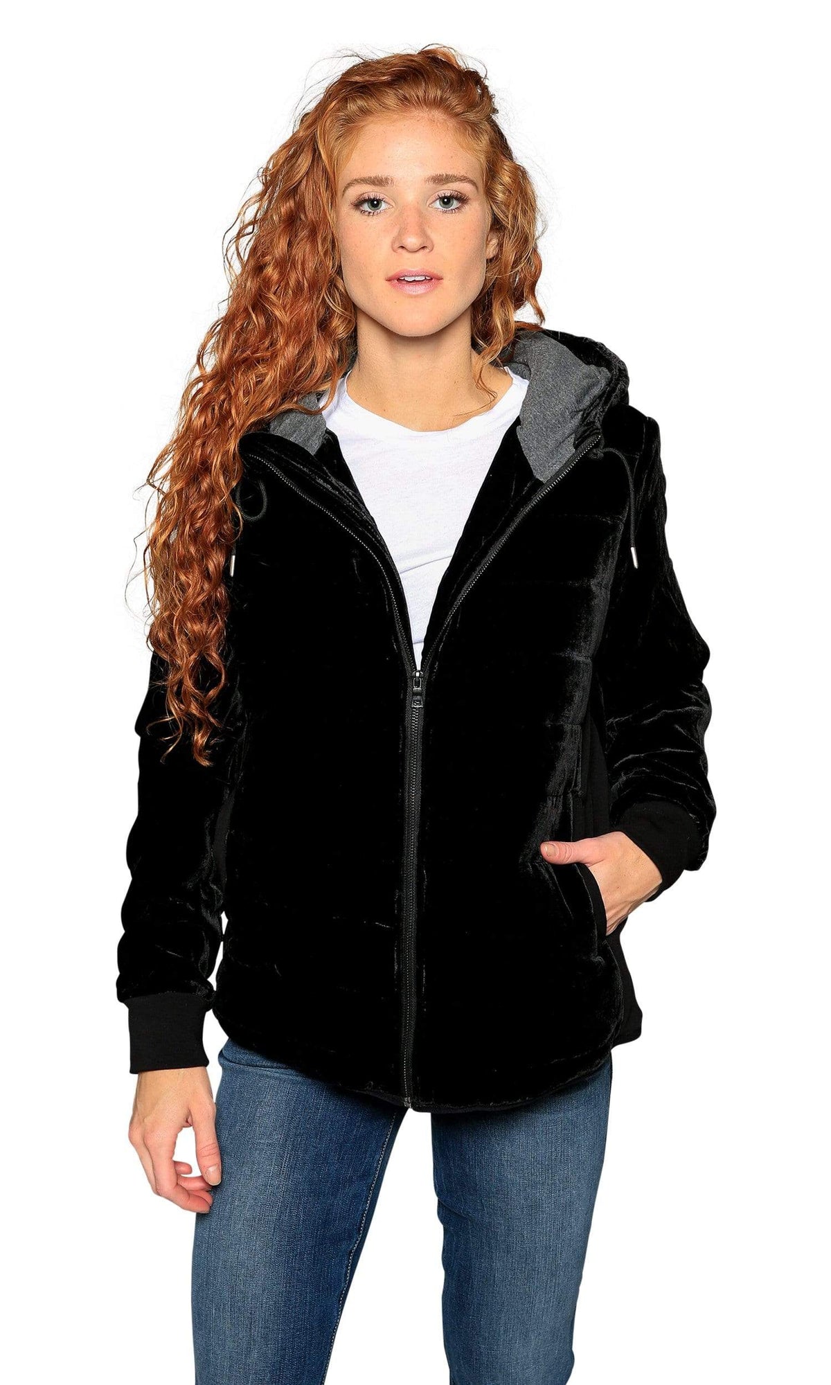 Velvet by Graham &amp; Spencer Caily Velvet Hooded Puffer Jacket