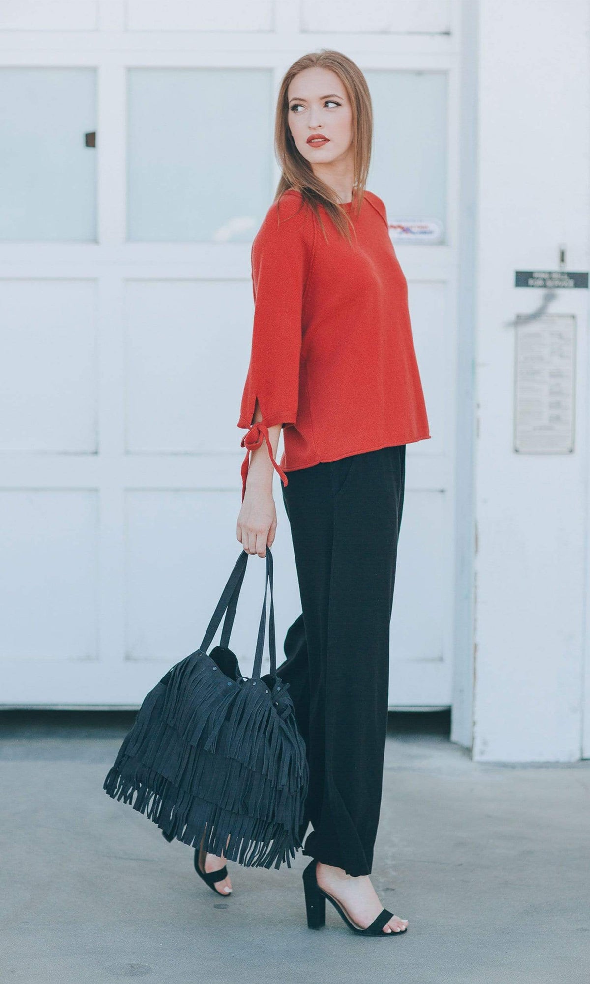 Velvet by Graham &amp; Spencer Nicolette Cashmere Tie Sleeve Sweater