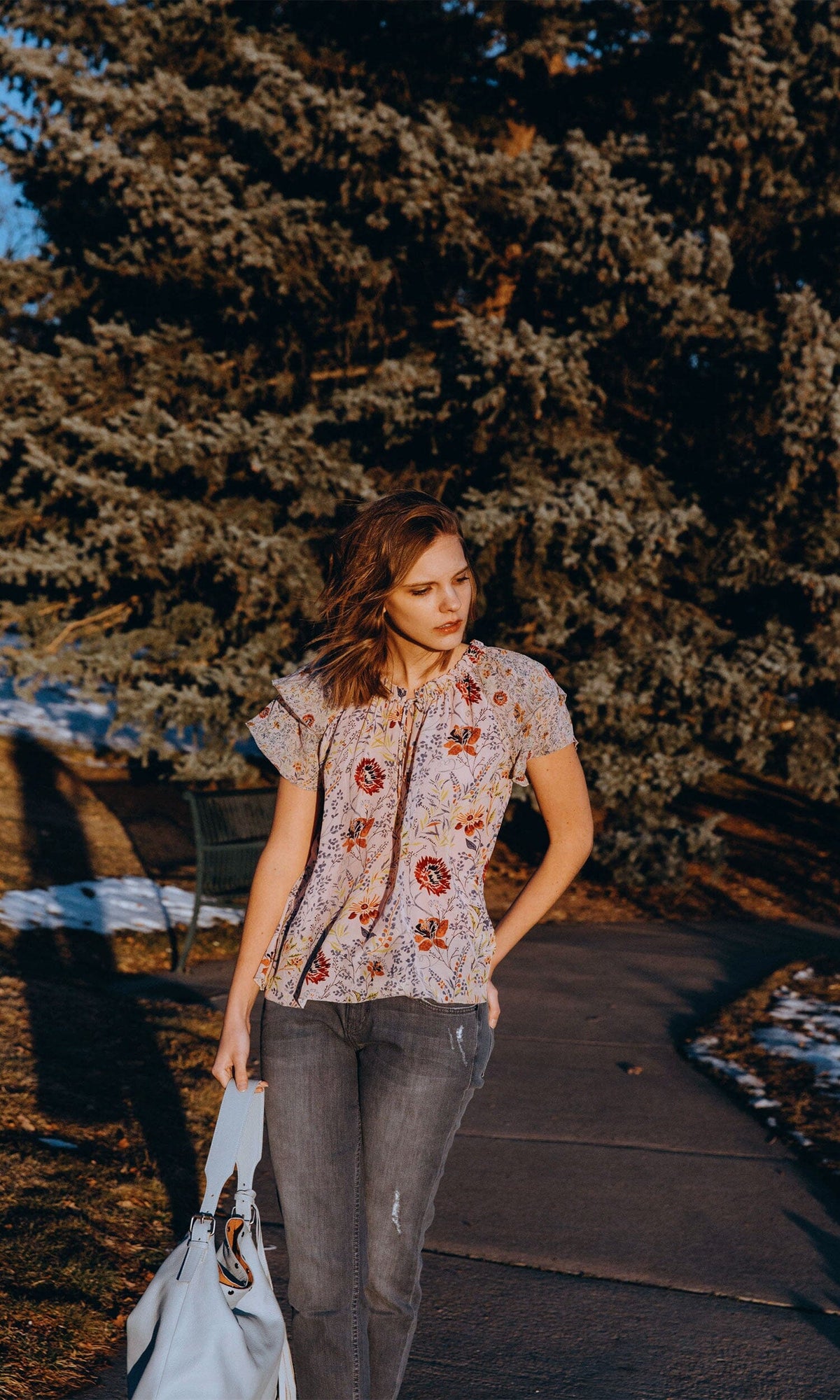 Velvet by Graham &amp; Spencer Angel Floral Printed Viscose Tie Top