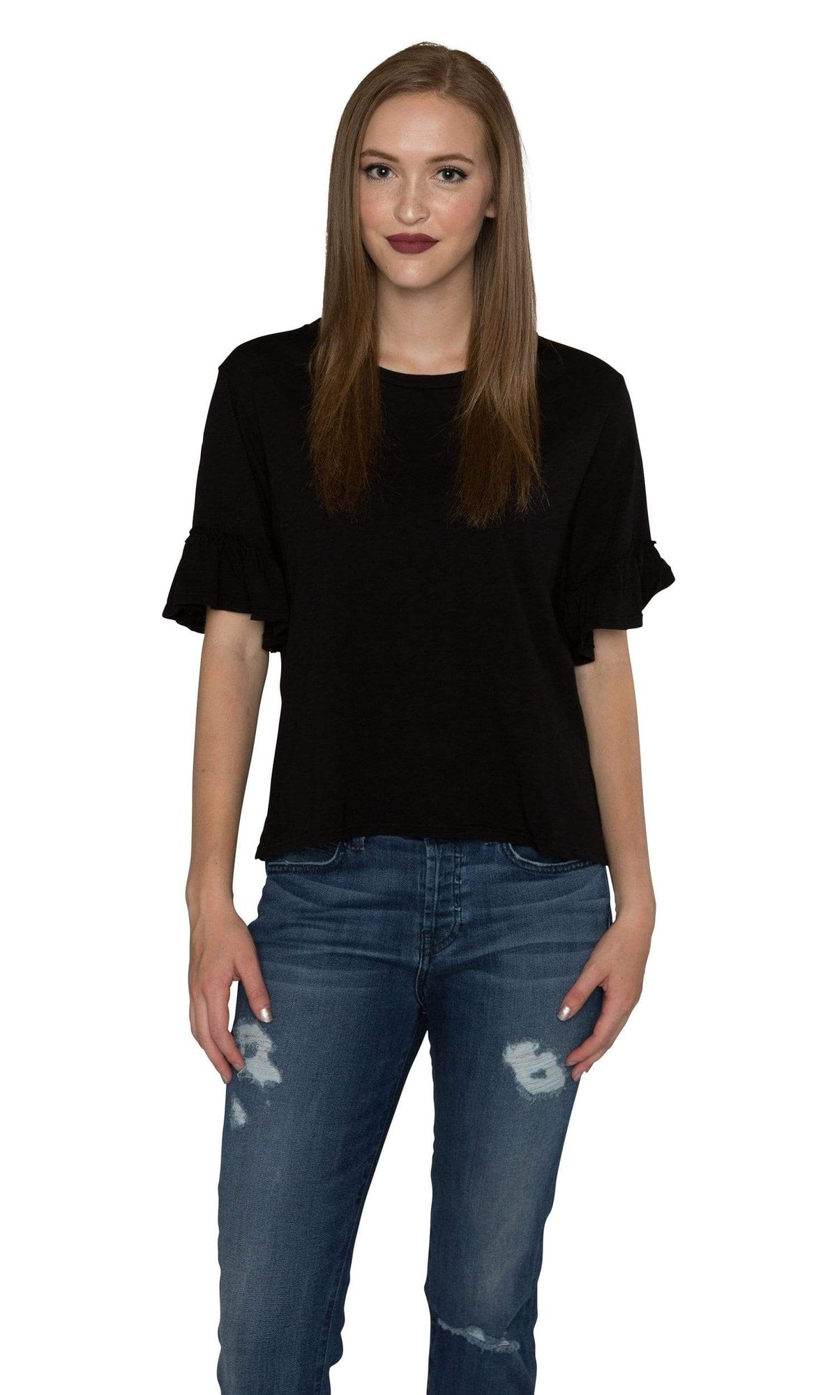 Velvet by Graham &amp; Spencer Rielle Cotton Slub Ruffle Sleeve Top
