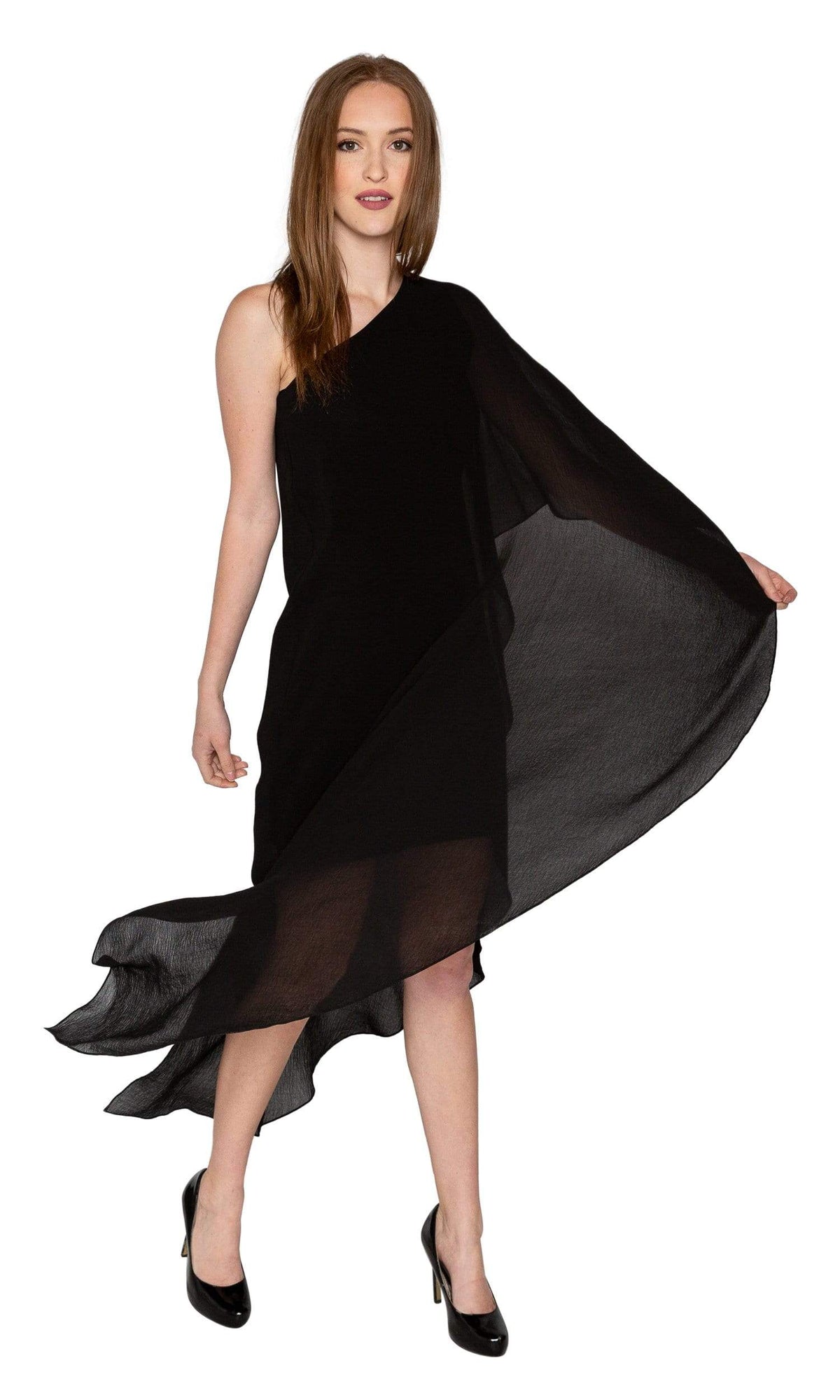 Analili Jasmine One Shoulder Drape Dress