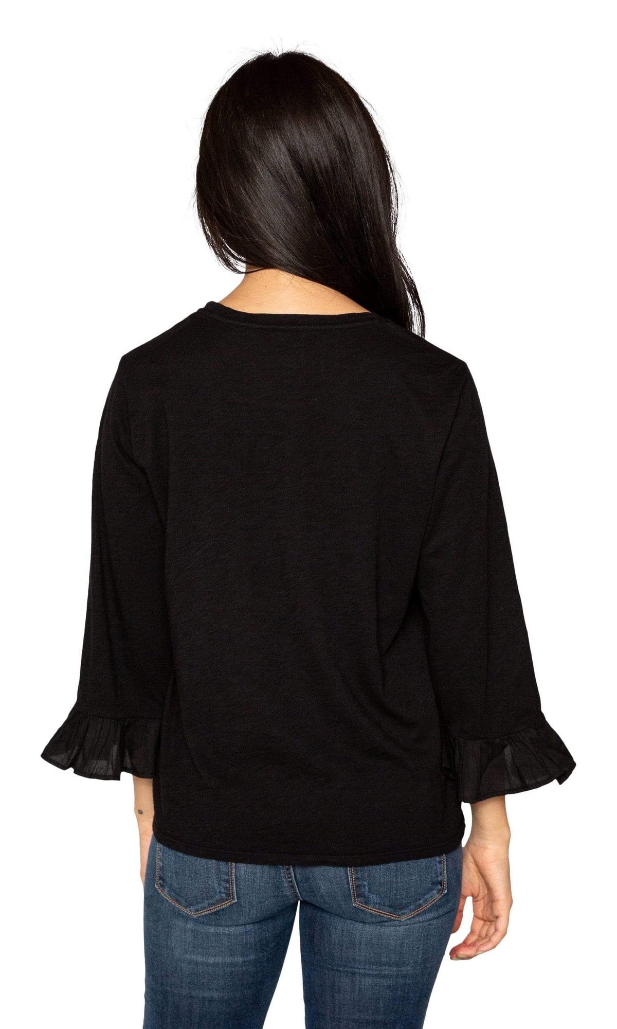 Velvet by Graham &amp; Spencer Toriana Cotton Slub Ruffle Sleeve Top