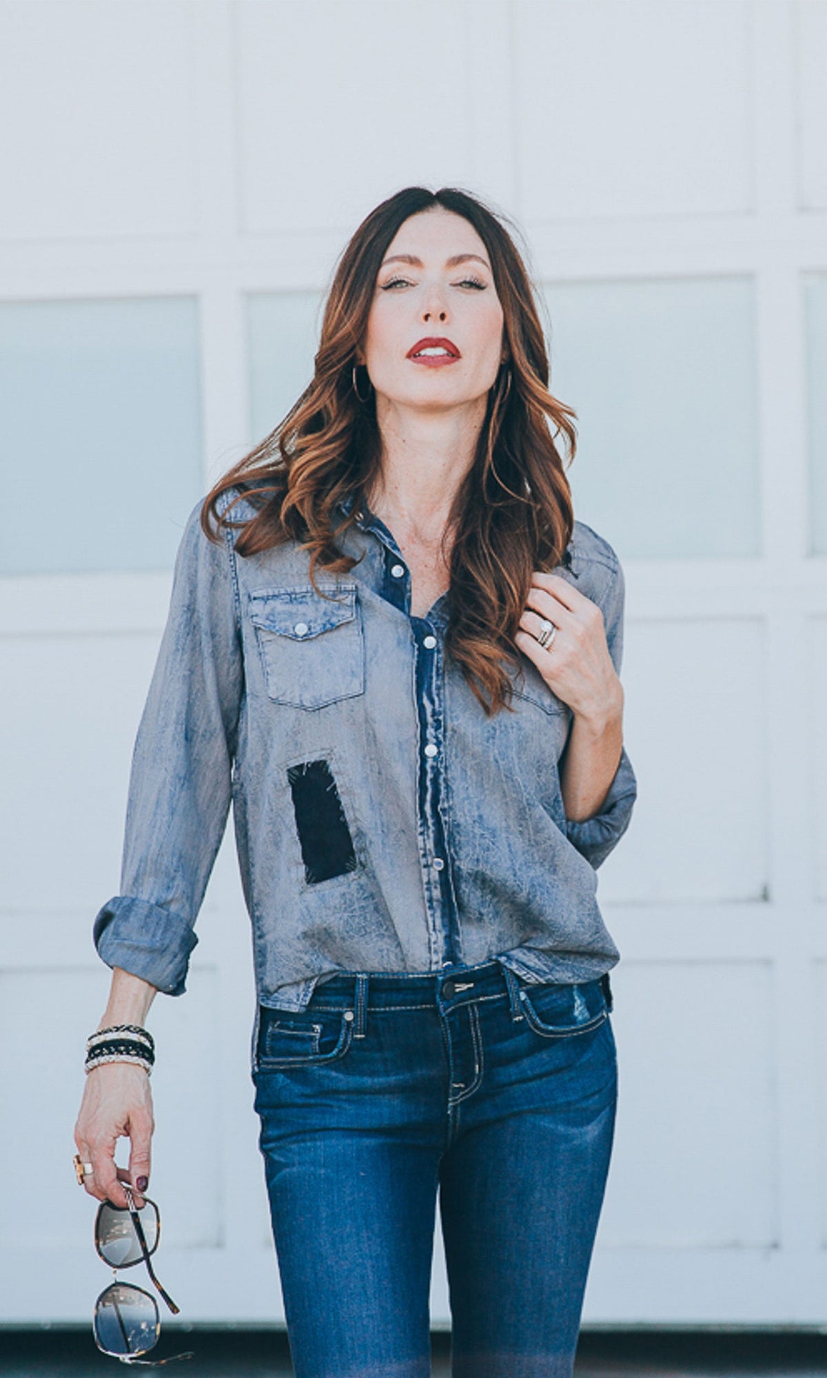 Nu Vintage Grey Button Up with Patches