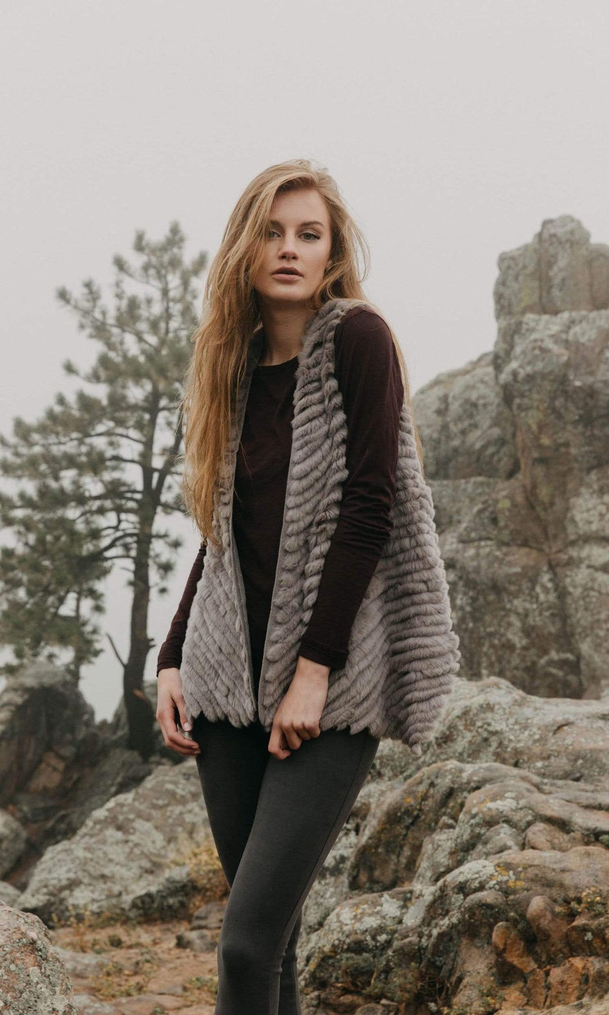 Love Token Layla Genuine Rabbit Fur Vest